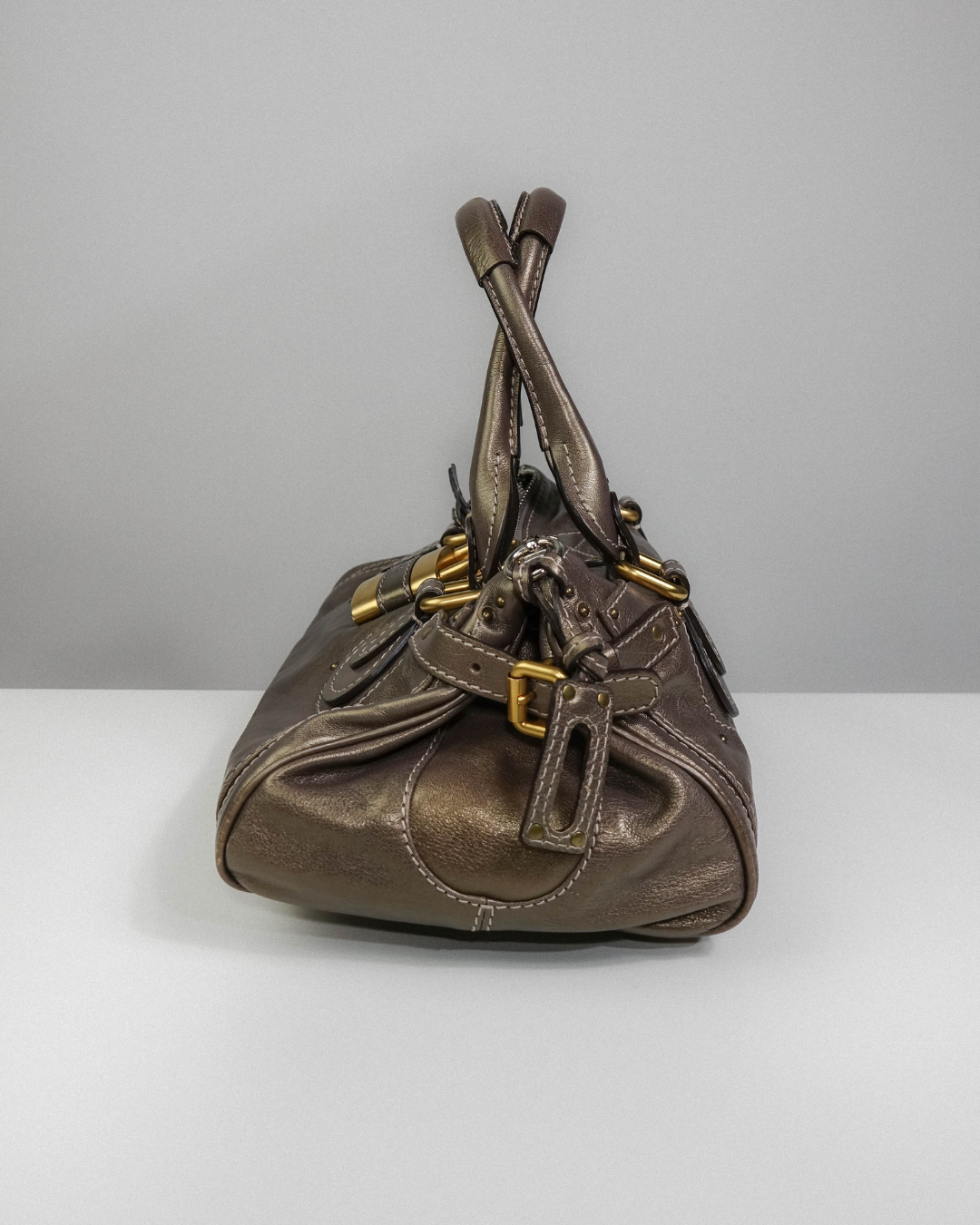 Sac Paddington Large Marron & Doré – Chloé Lola Collective