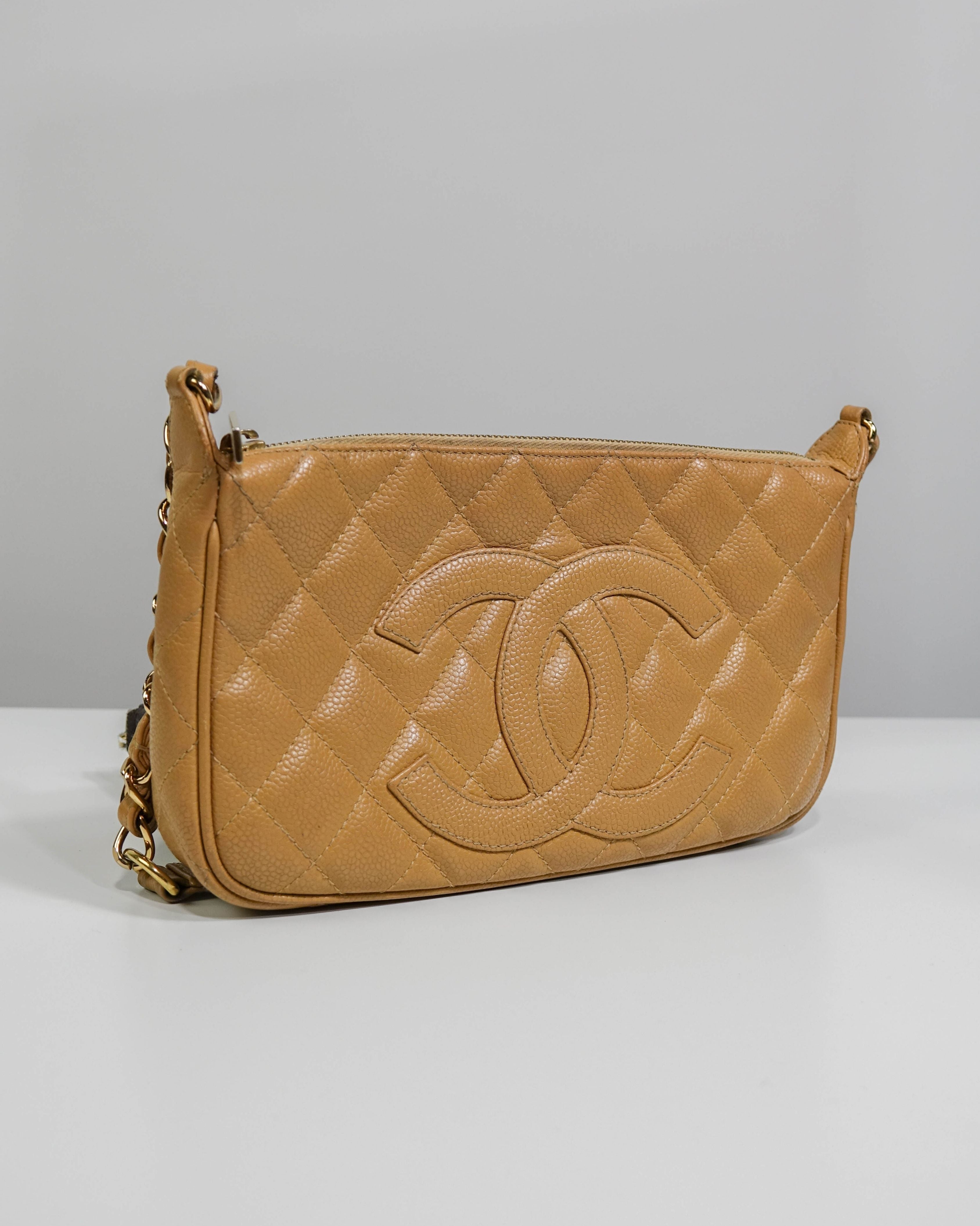 Chanel Sac Épaule Cuir Caviar – Beige Lola Collective
