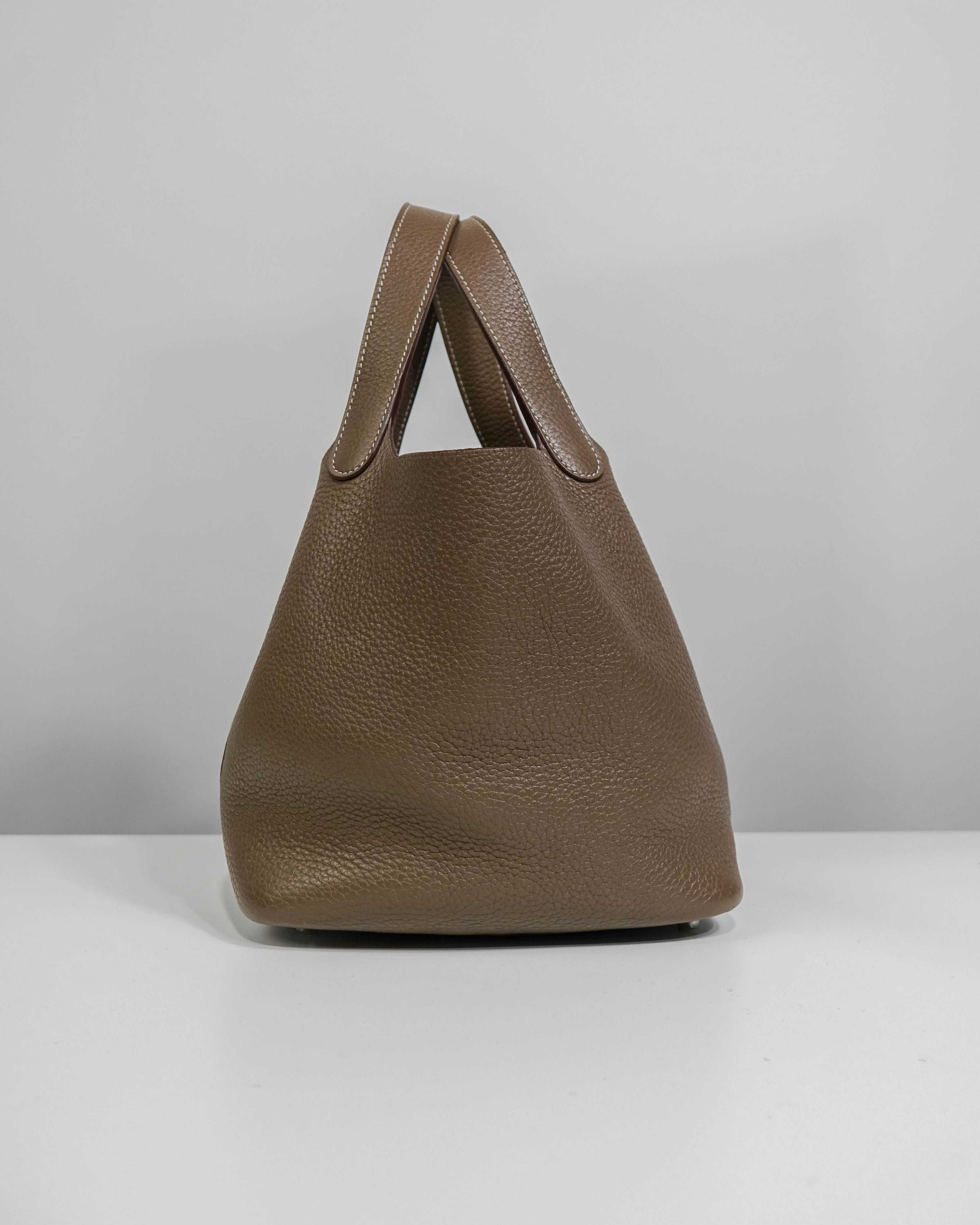 Sac Picotin 18 Taurillon Étoupe Hermès Lola Collective