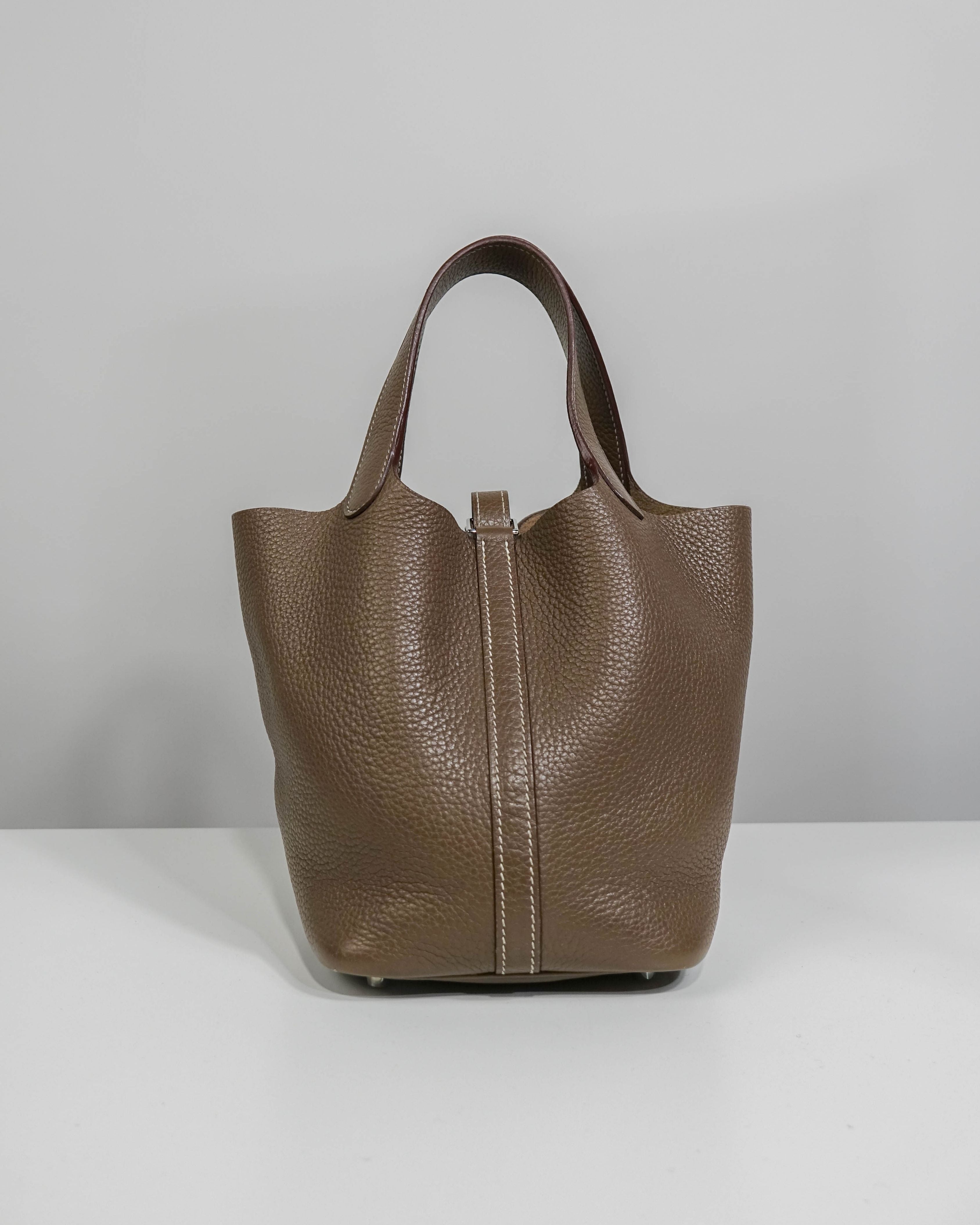 Sac Picotin 18 Taurillon Étoupe Hermès Lola Collective