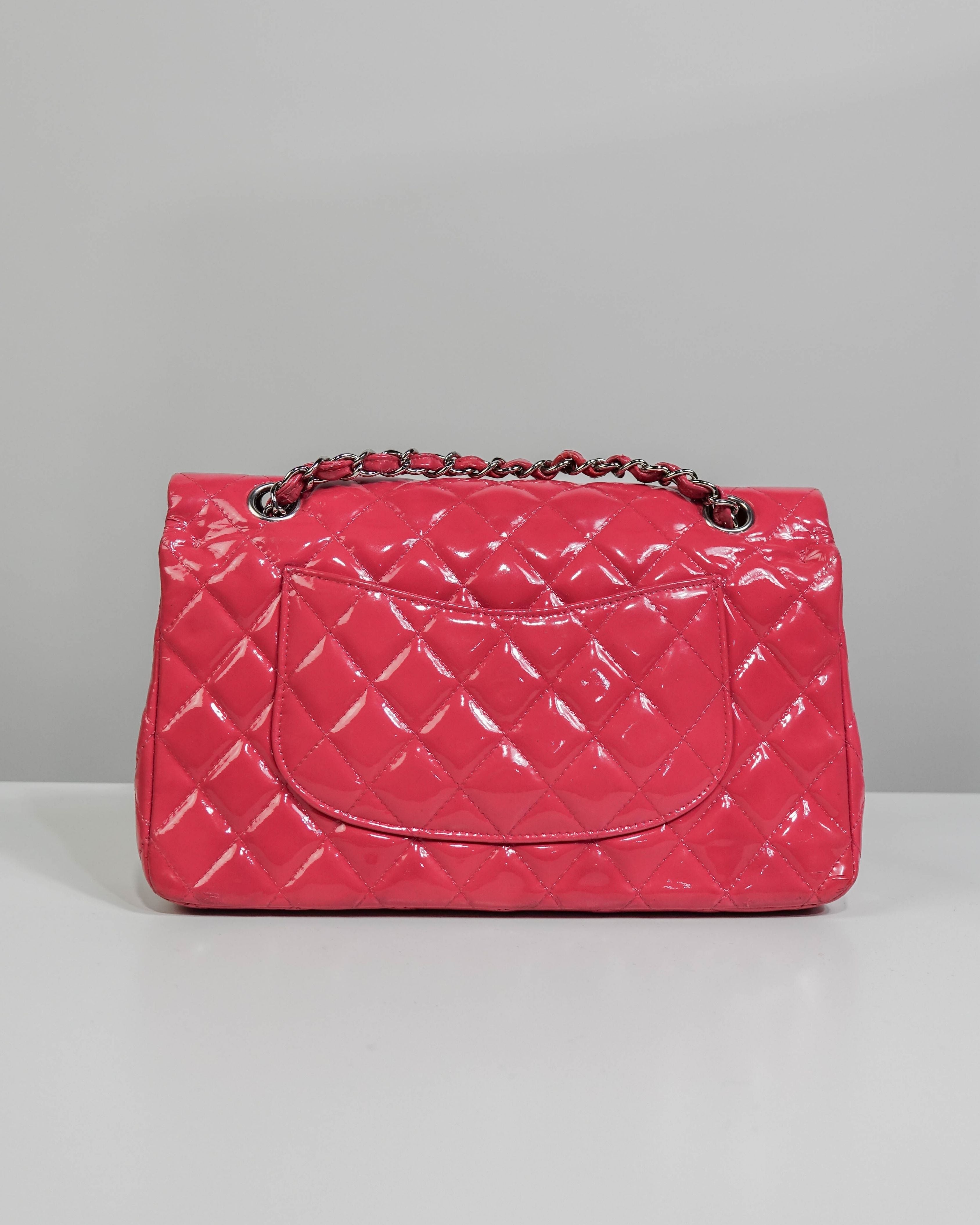 Sac 11.12 Chanel cuir vernis - rose Lola Collective