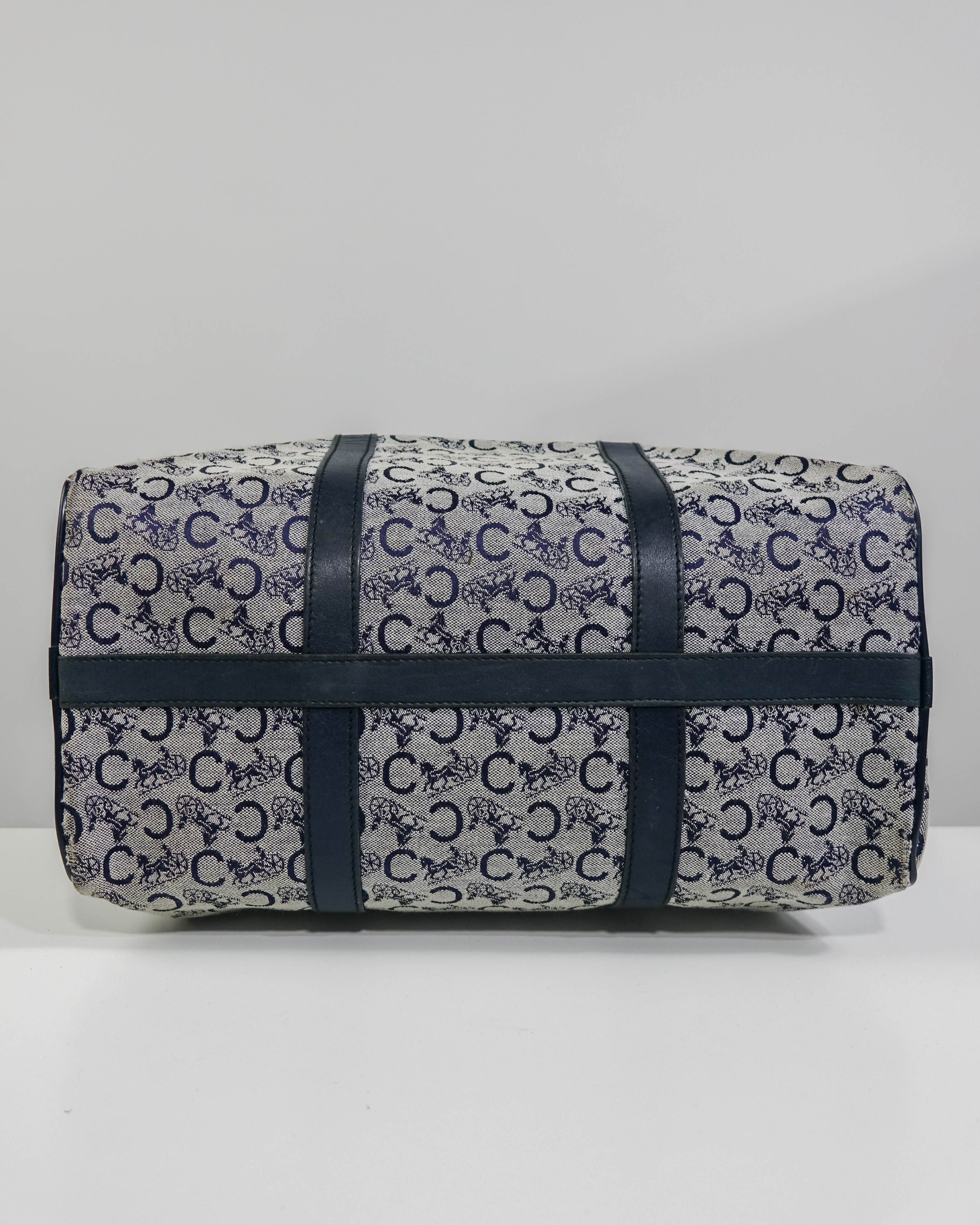 Sac Boston Céline en toile bleu C macadam Lola Collective