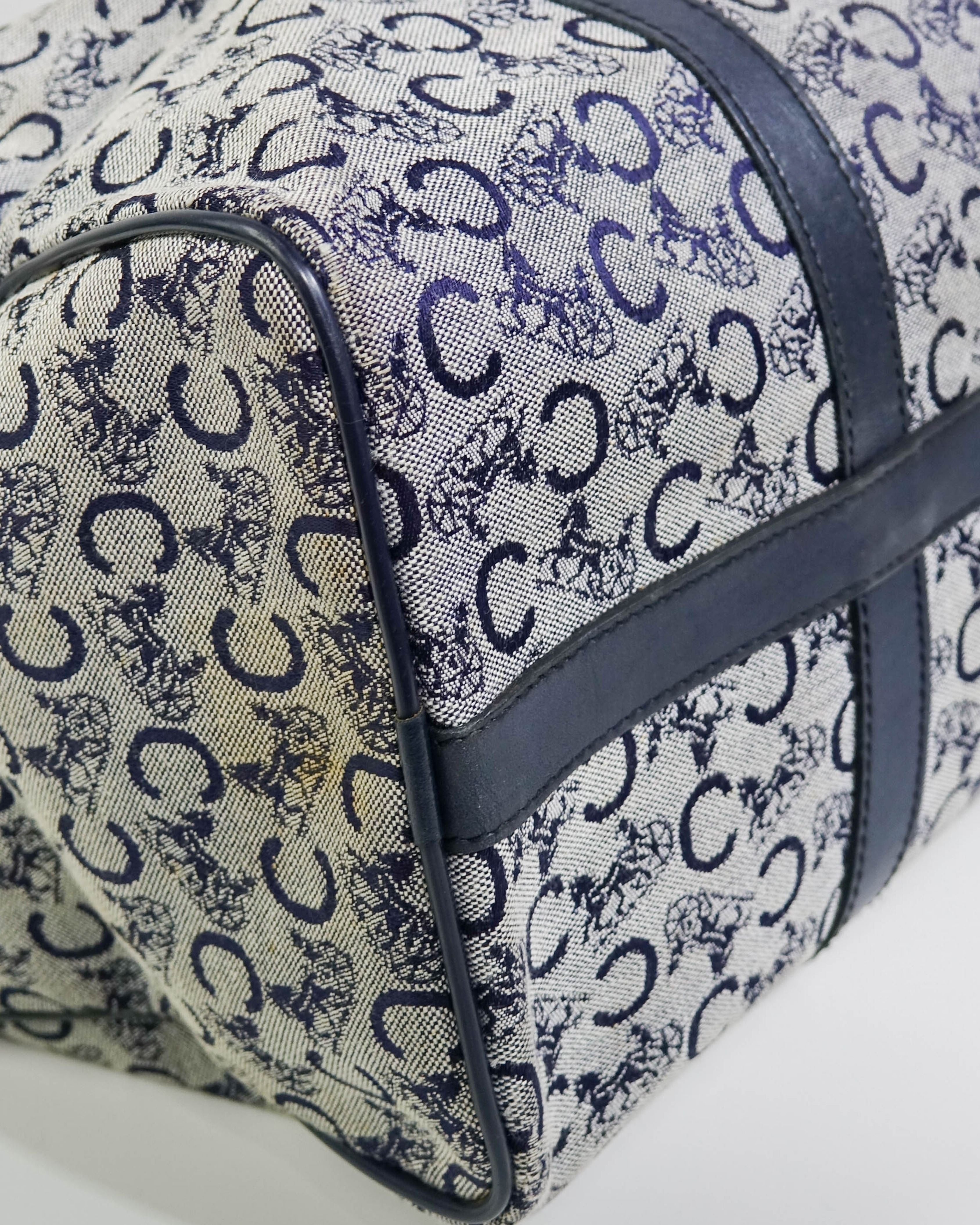 Sac Boston Céline en toile bleu C macadam Lola Collective