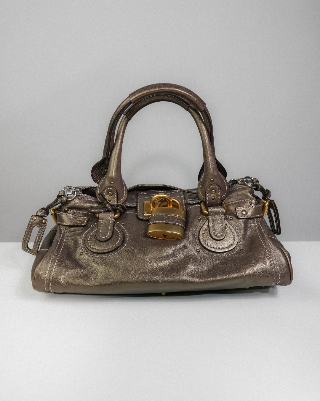 Sac Paddington Large Marron & Doré – Chloé Lola Collective