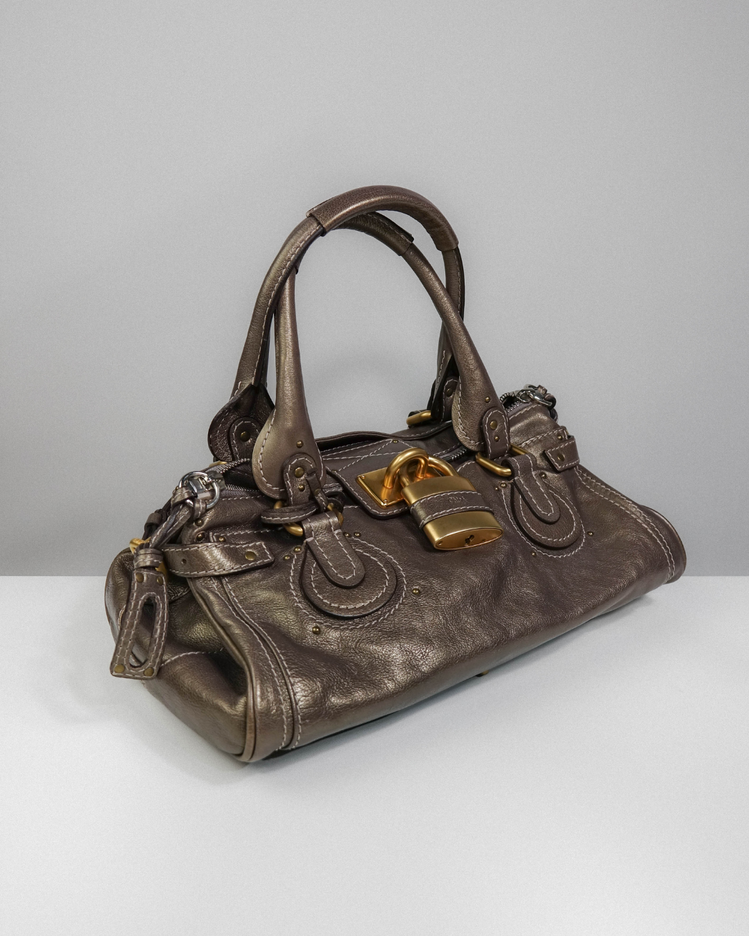 Sac Paddington Large Marron & Doré – Chloé Lola Collective