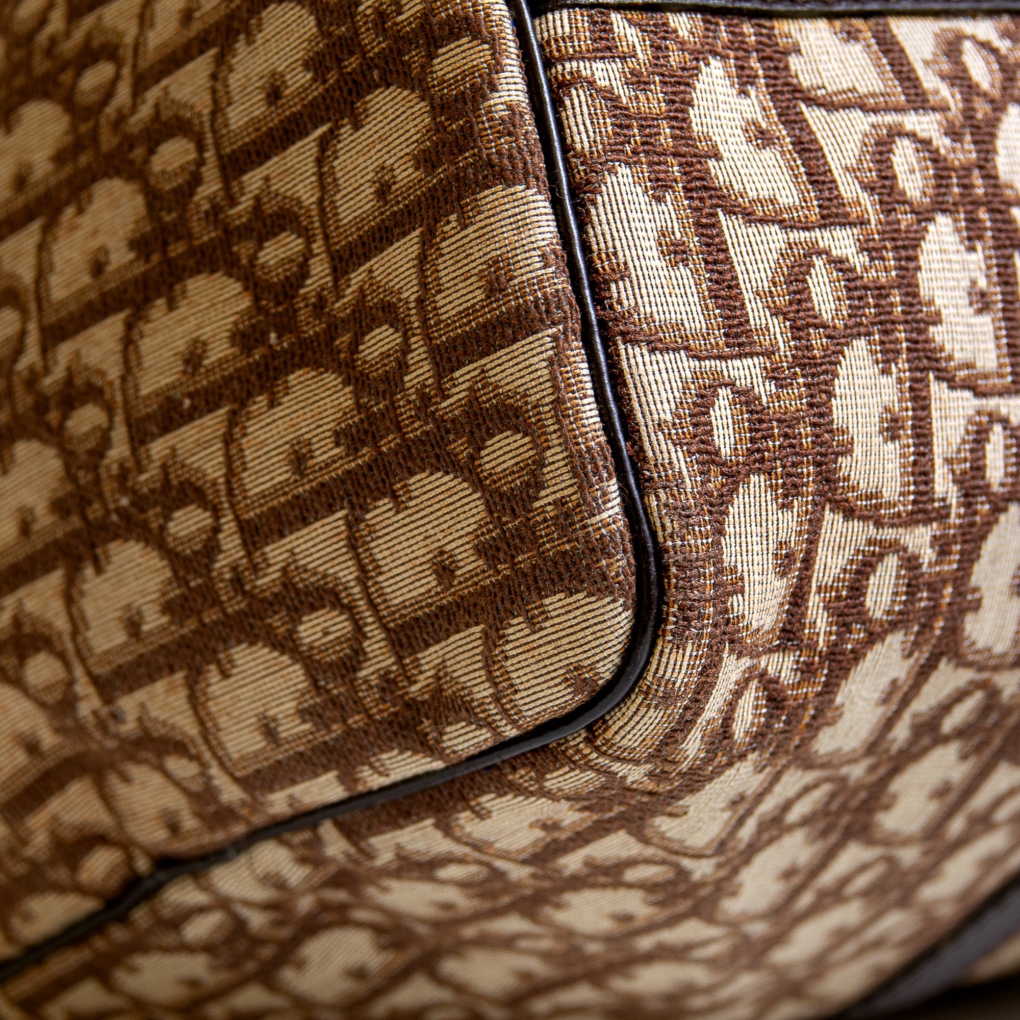 Dior Boston 40 toile Trotter marron et cuir Lola Collective
