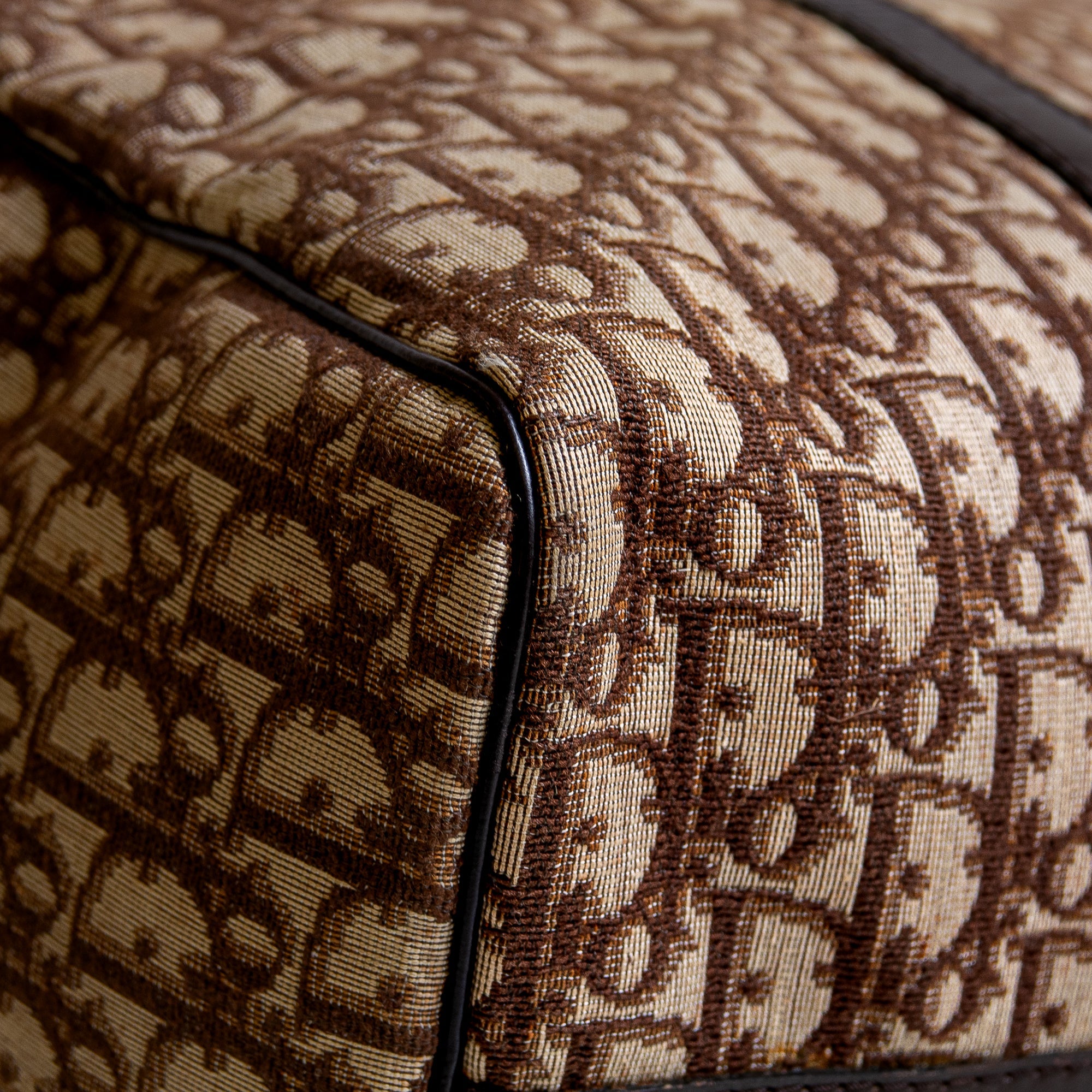 Dior Boston 40 toile Trotter marron et cuir Lola Collective