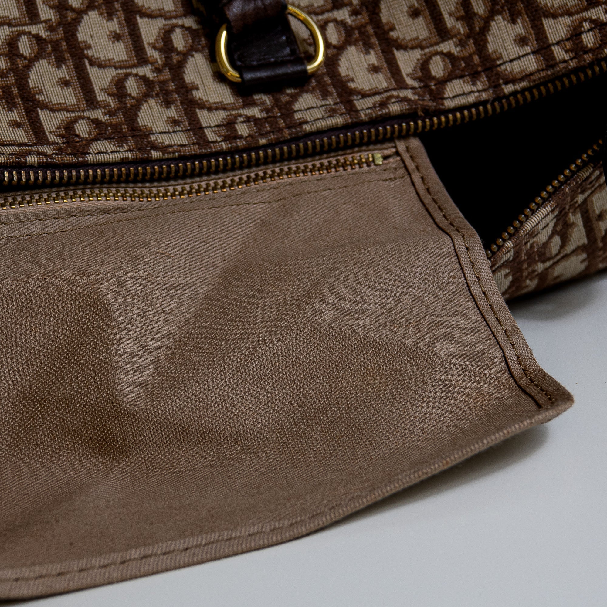 Dior Boston 40 toile Trotter marron et cuir Lola Collective