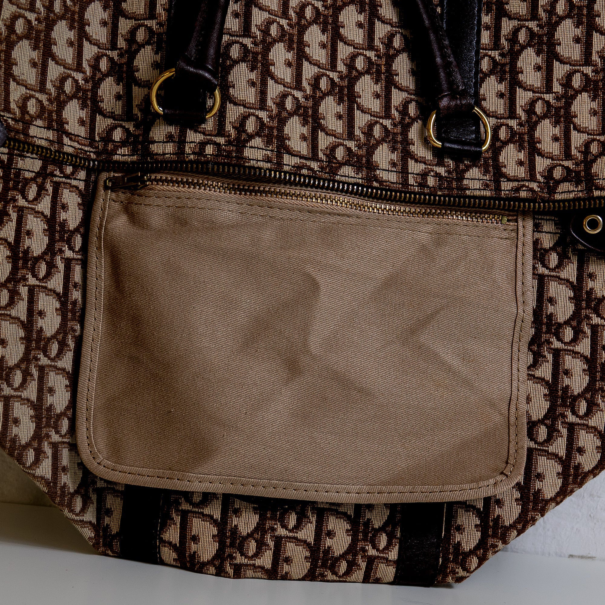 Dior Boston 40 toile Trotter marron et cuir Lola Collective