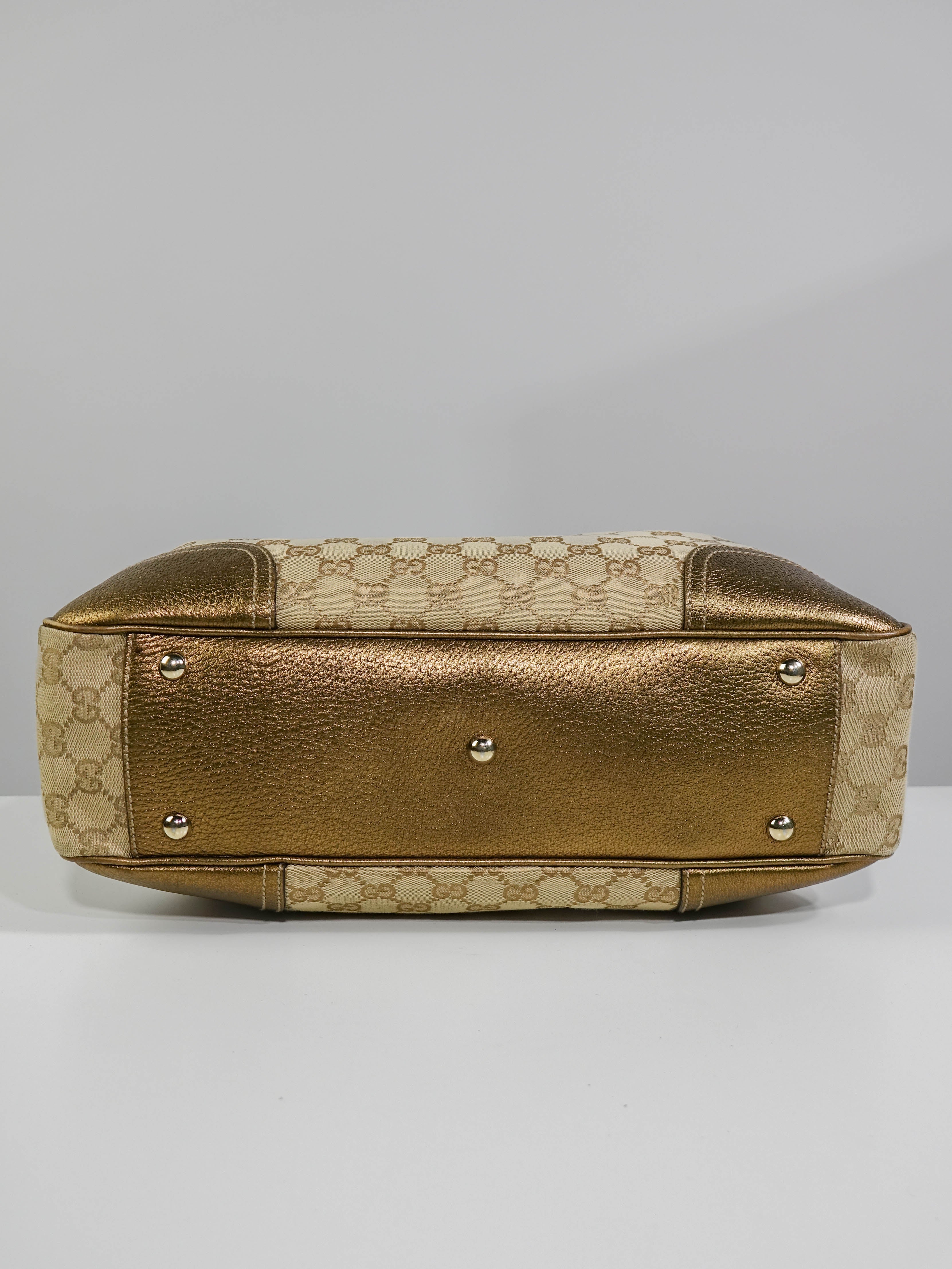 Sac Cabas Gucci toile beige et gold Lola Collective