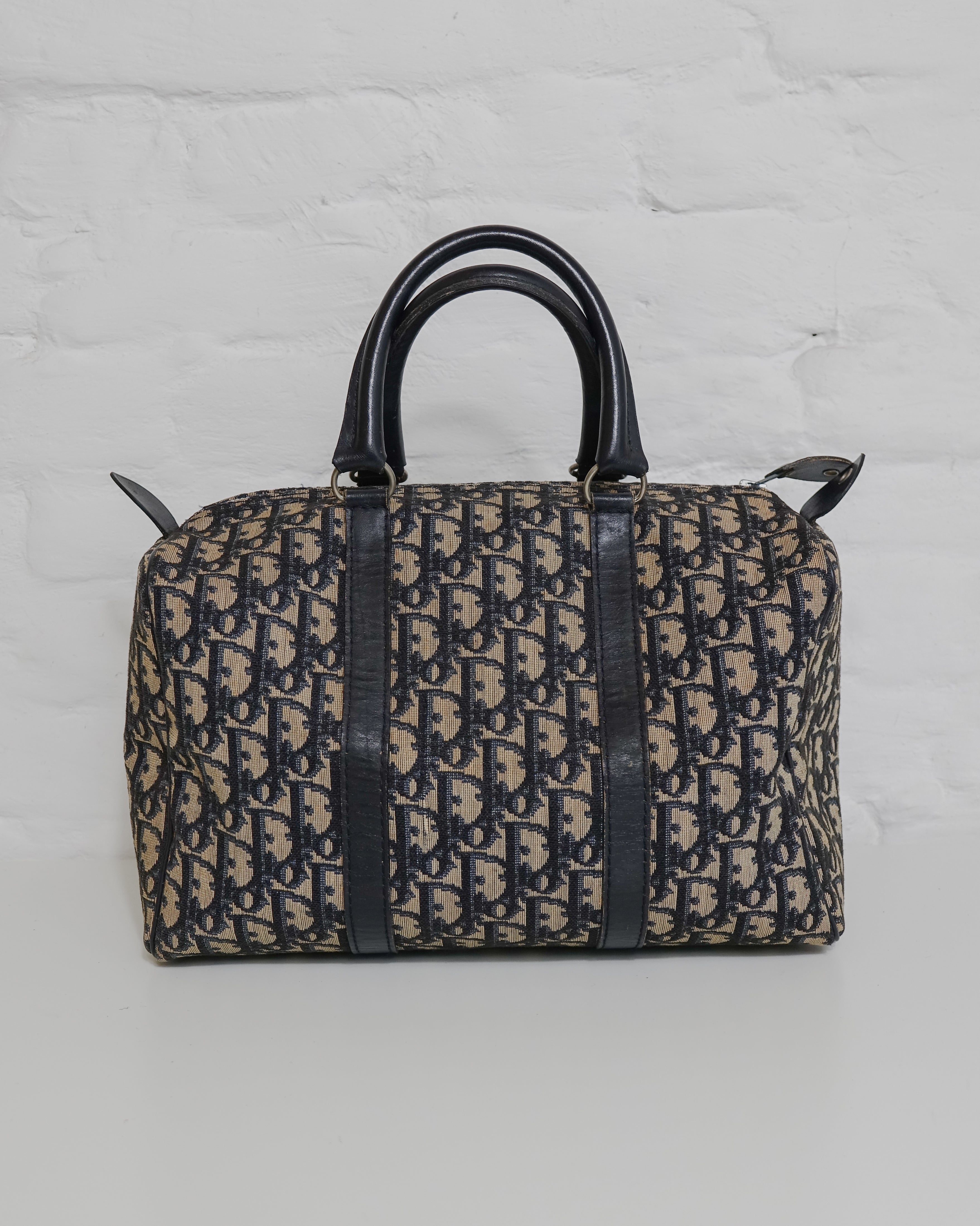 Sac Christian Dior Trotter Canvas Boston Bag Lola Collective