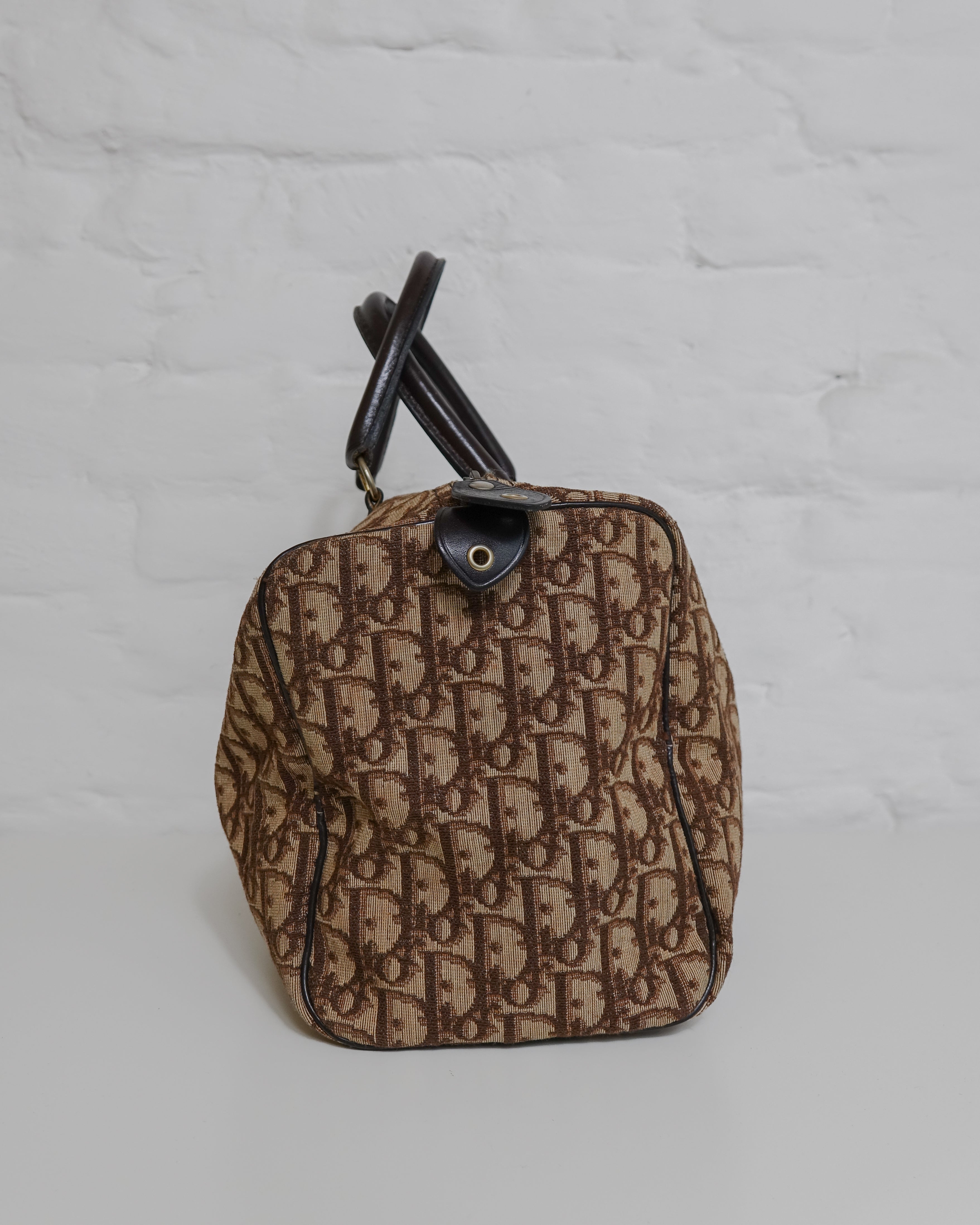 Sac Christian Dior Trotter Canvas Boston beige & doré Lola Collective