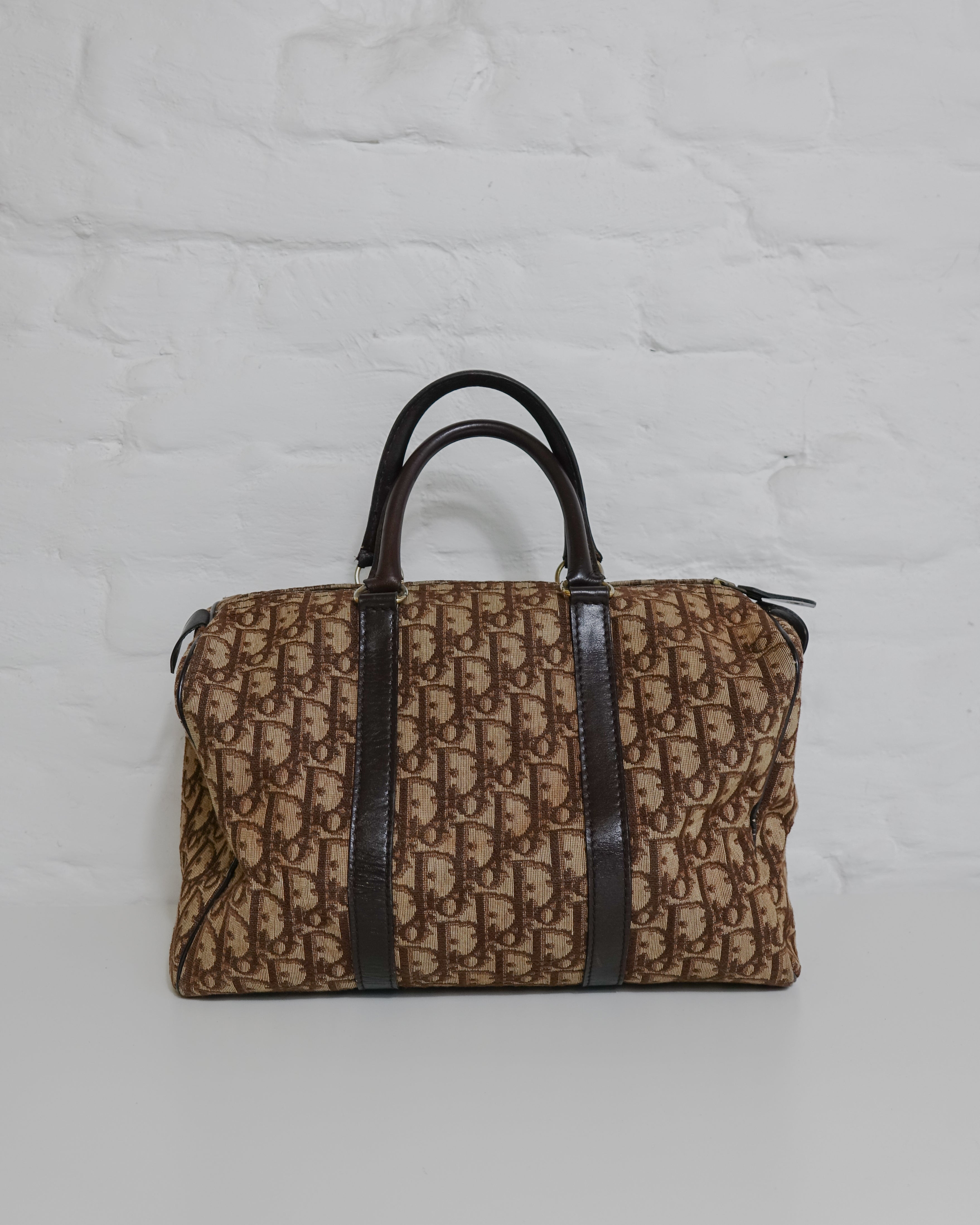 Sac Christian Dior Trotter Canvas Boston beige & doré Lola Collective