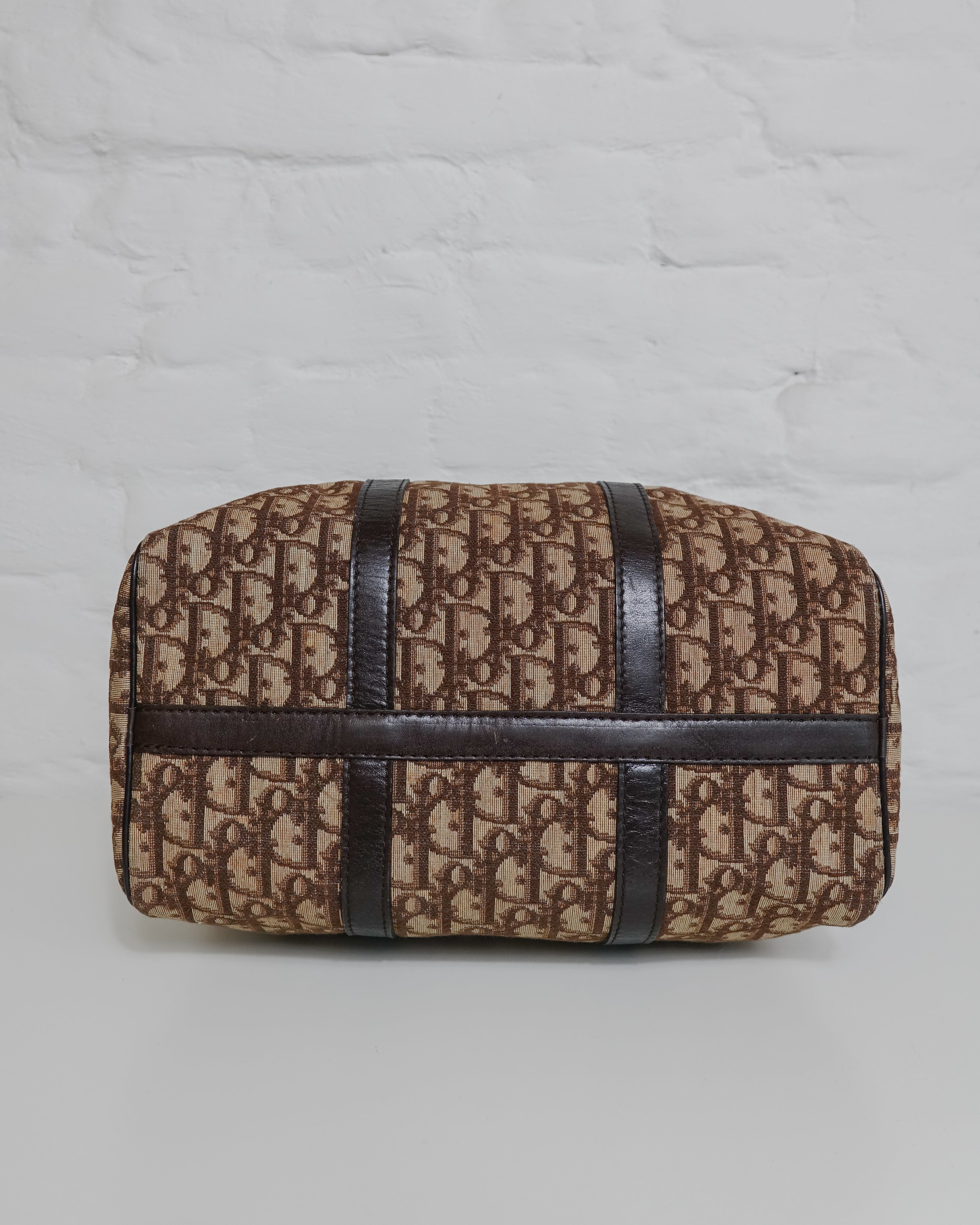 Sac Christian Dior Trotter Canvas Boston beige & doré Lola Collective