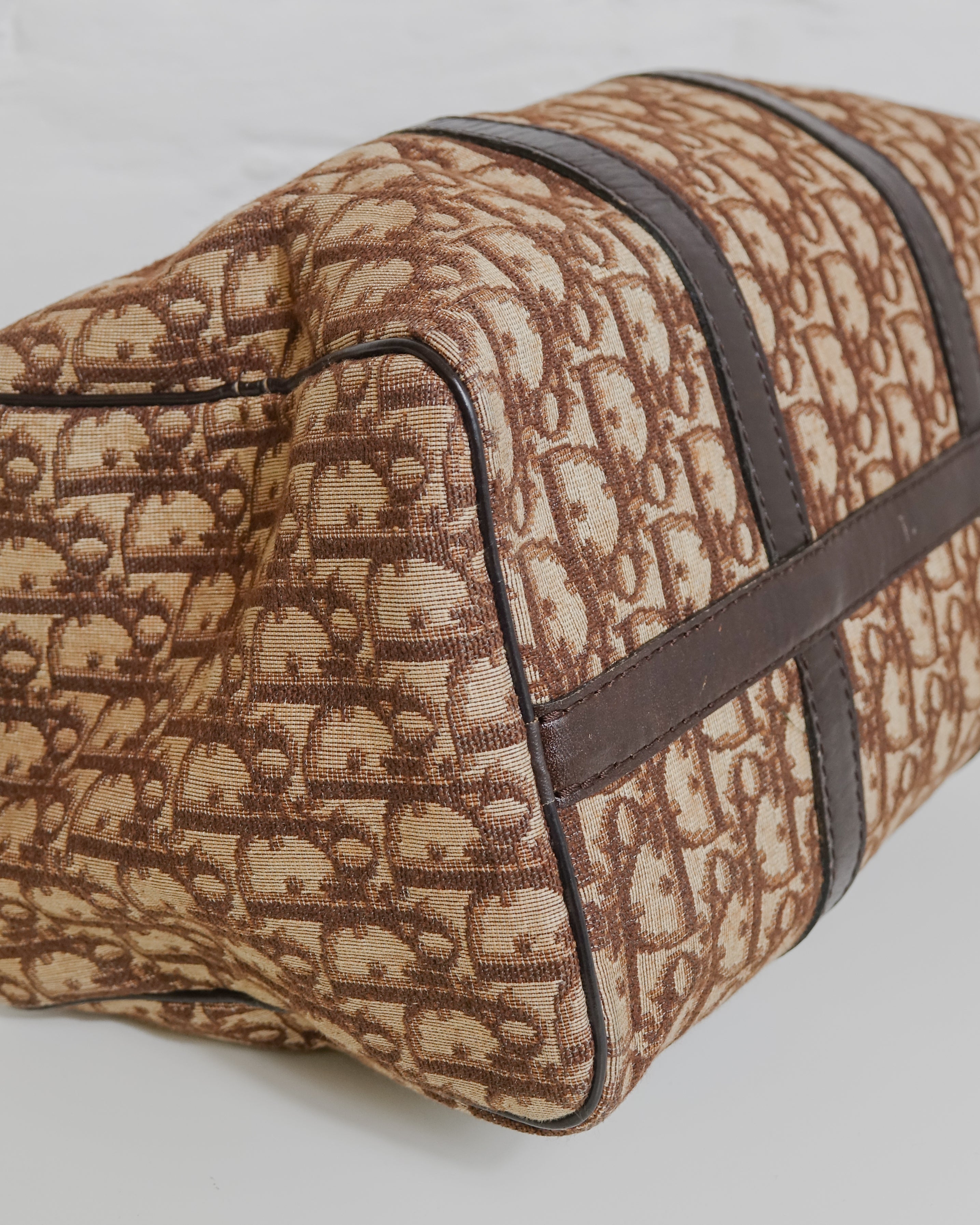 Sac Christian Dior Trotter Canvas Boston beige & doré Lola Collective