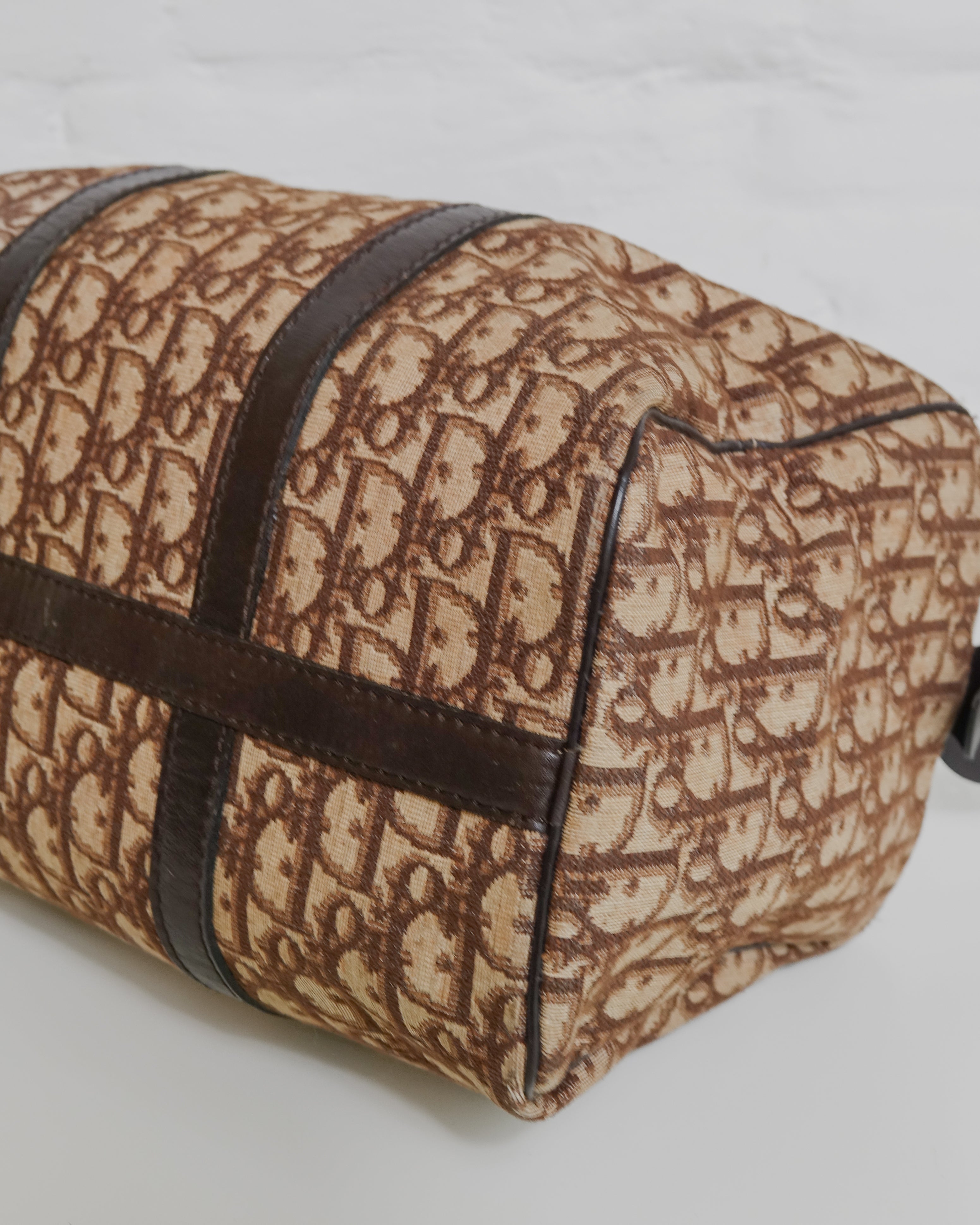 Sac Christian Dior Trotter Canvas Boston beige & doré Lola Collective