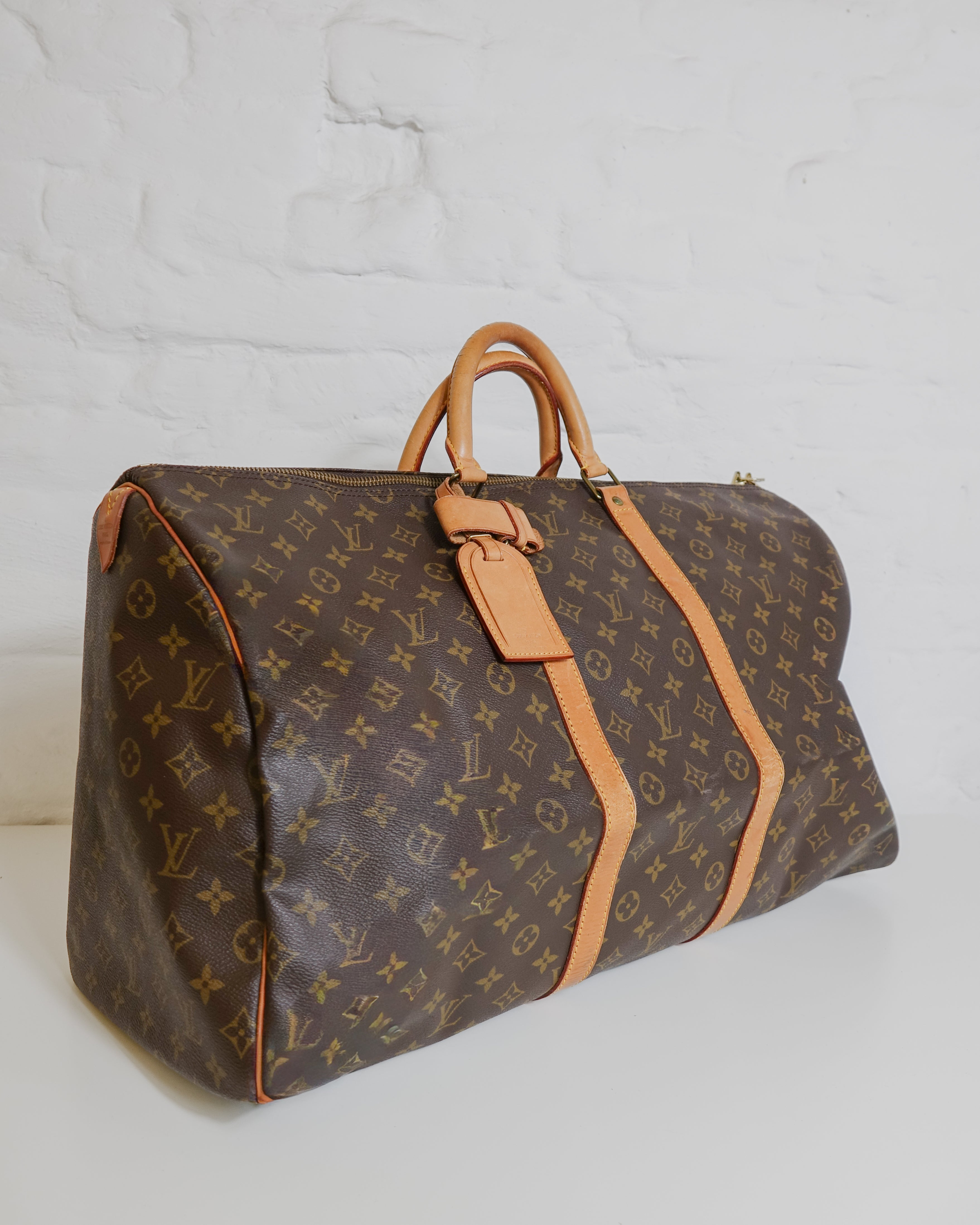 Sac Louis Vuitton Keepall 55 Monogram marron Lola Collective