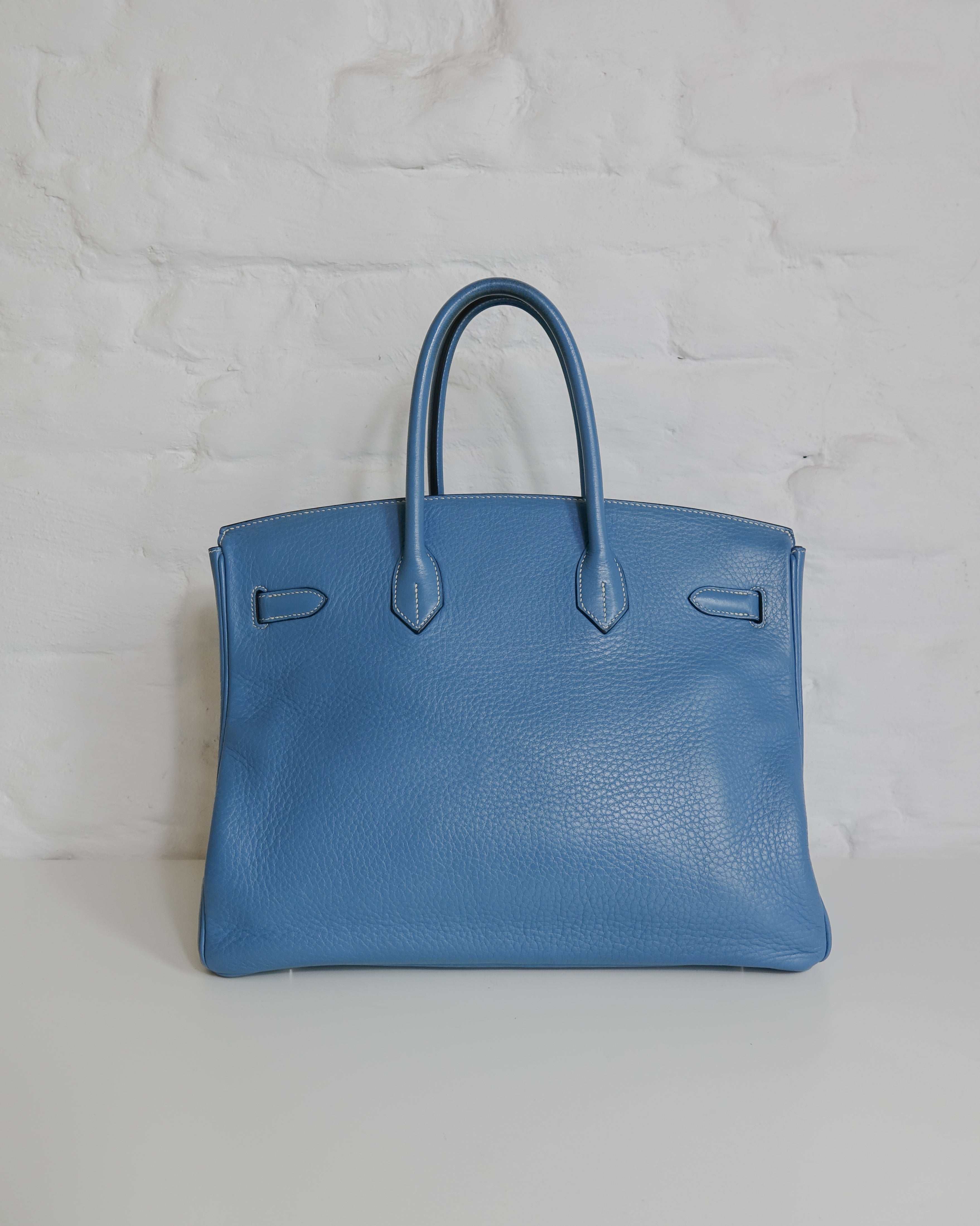 Sac Hermès Birkin 35 en cuir Taurillon Clémence Bleu Jeans Lola Collective