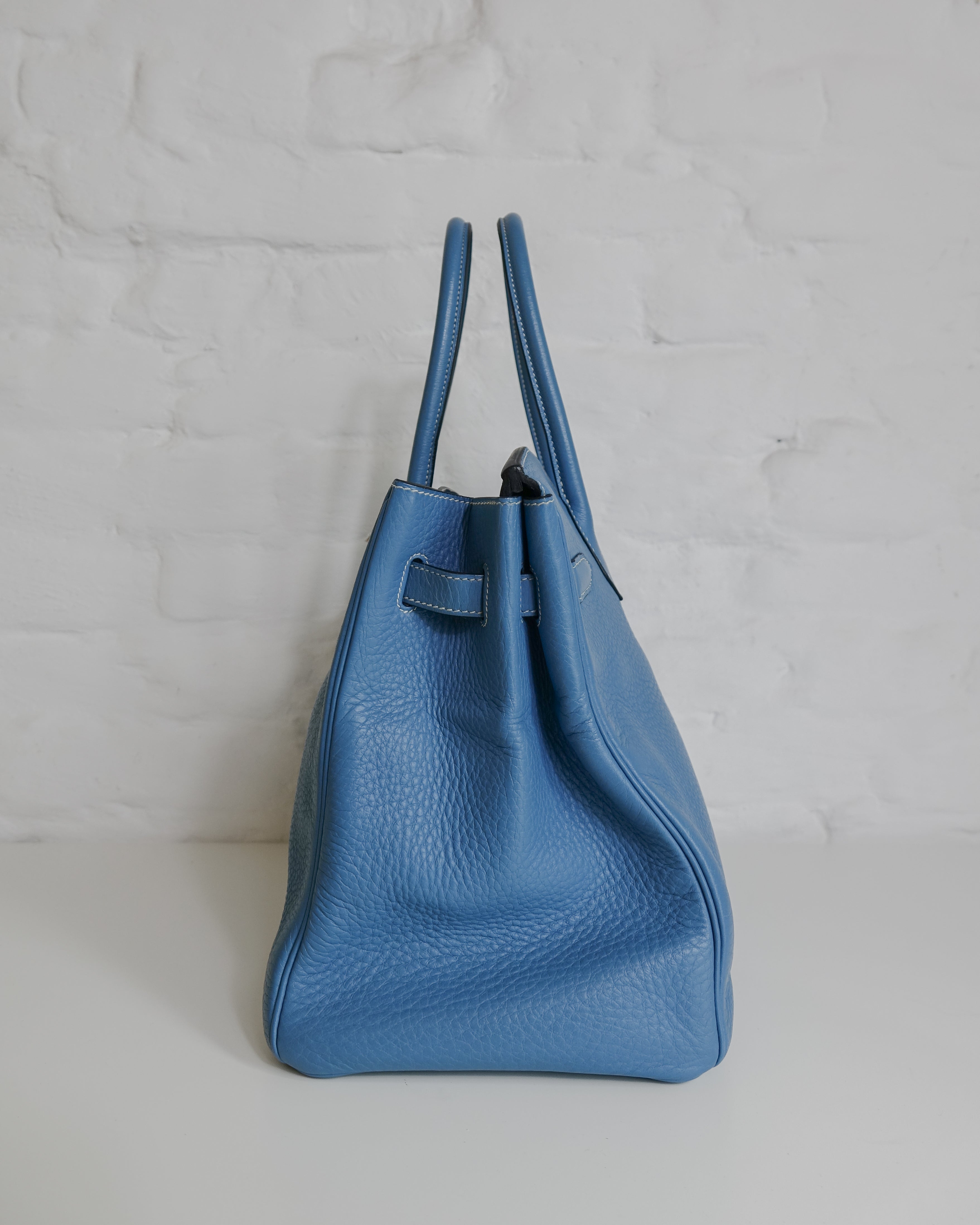 Sac Hermès Birkin 35 en cuir Taurillon Clémence Bleu Jeans Lola Collective