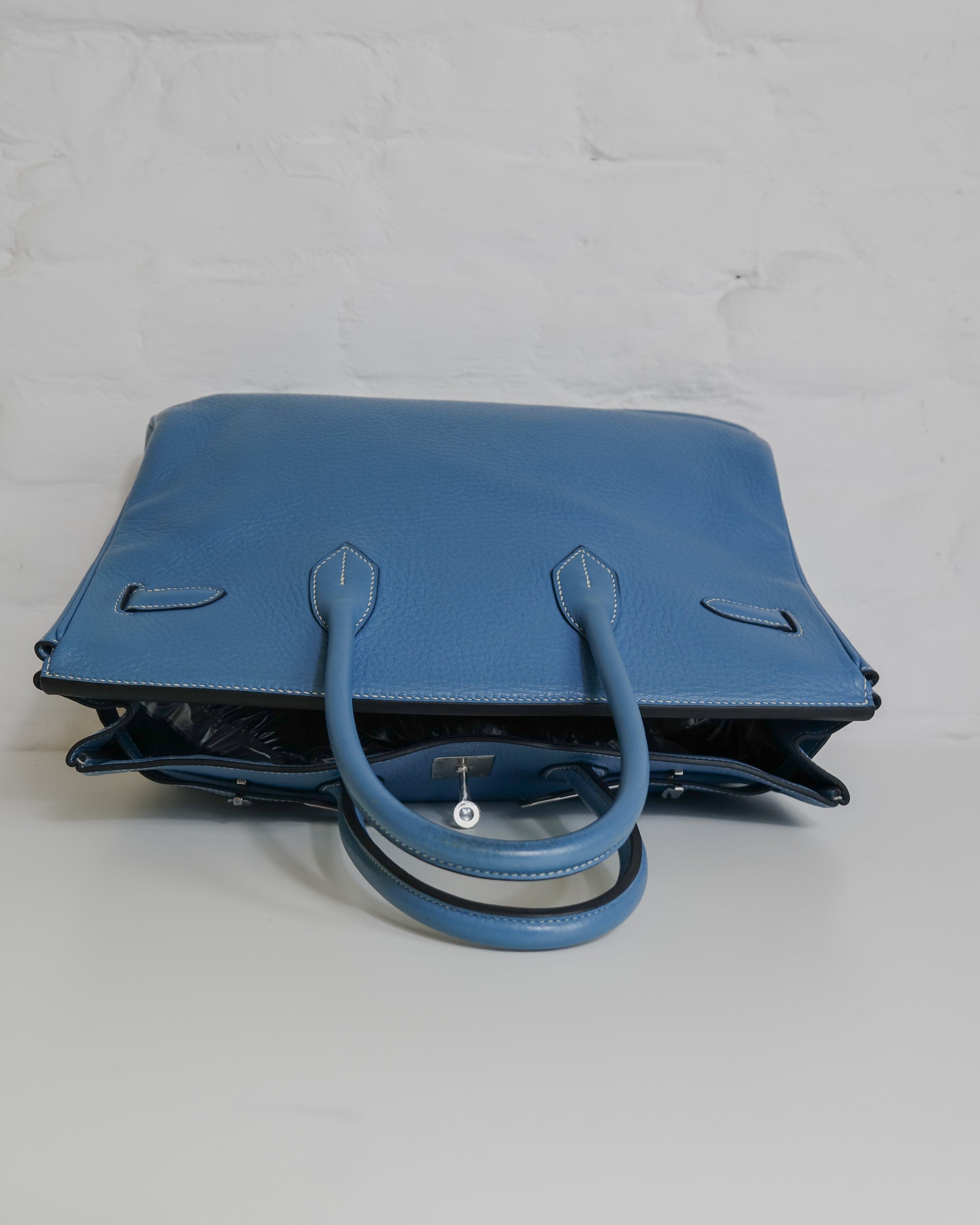 Sac Hermès Birkin 35 en cuir Taurillon Clémence Bleu Jeans Lola Collective