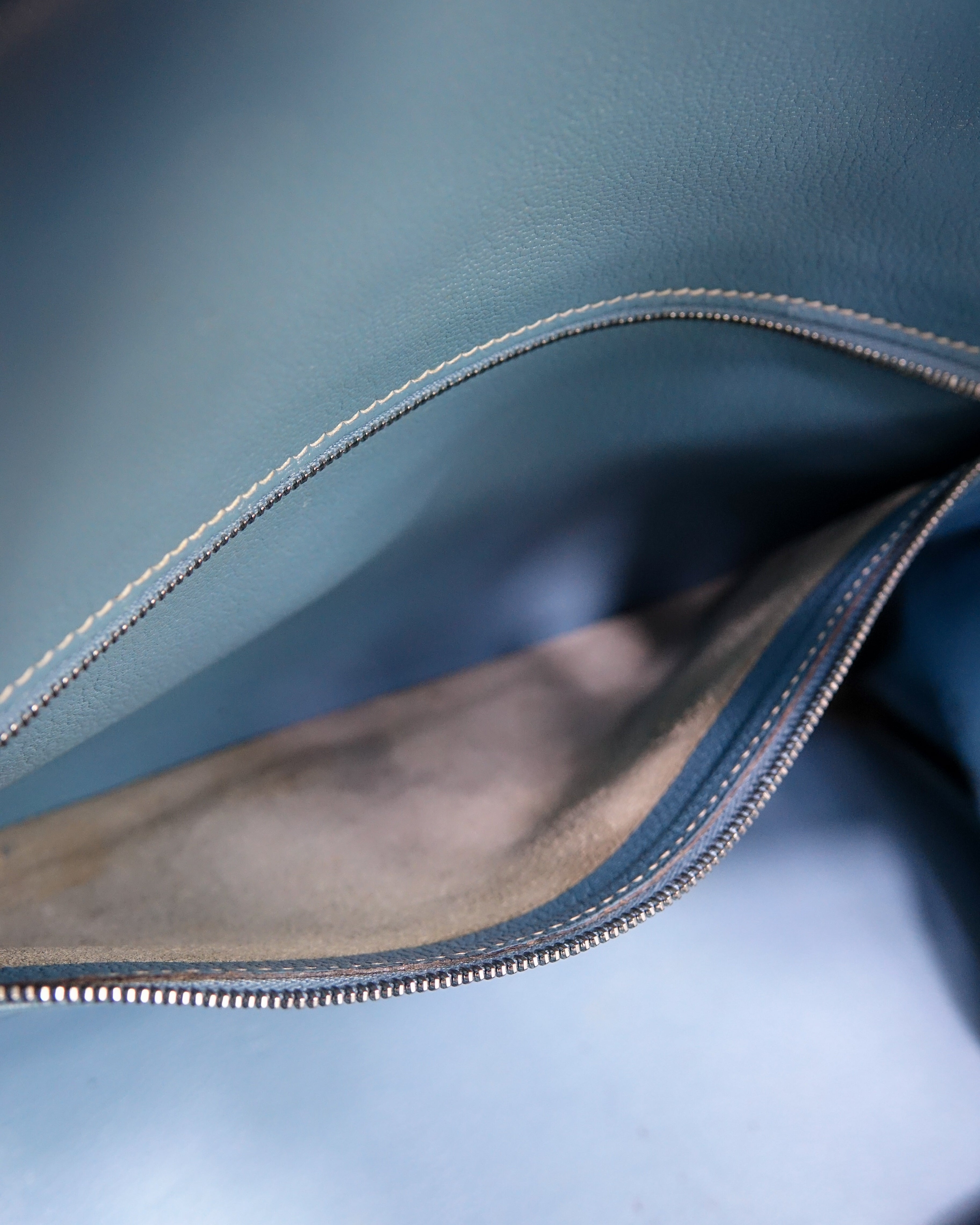 Sac Hermès Birkin 35 en cuir Taurillon Clémence Bleu Jeans Lola Collective