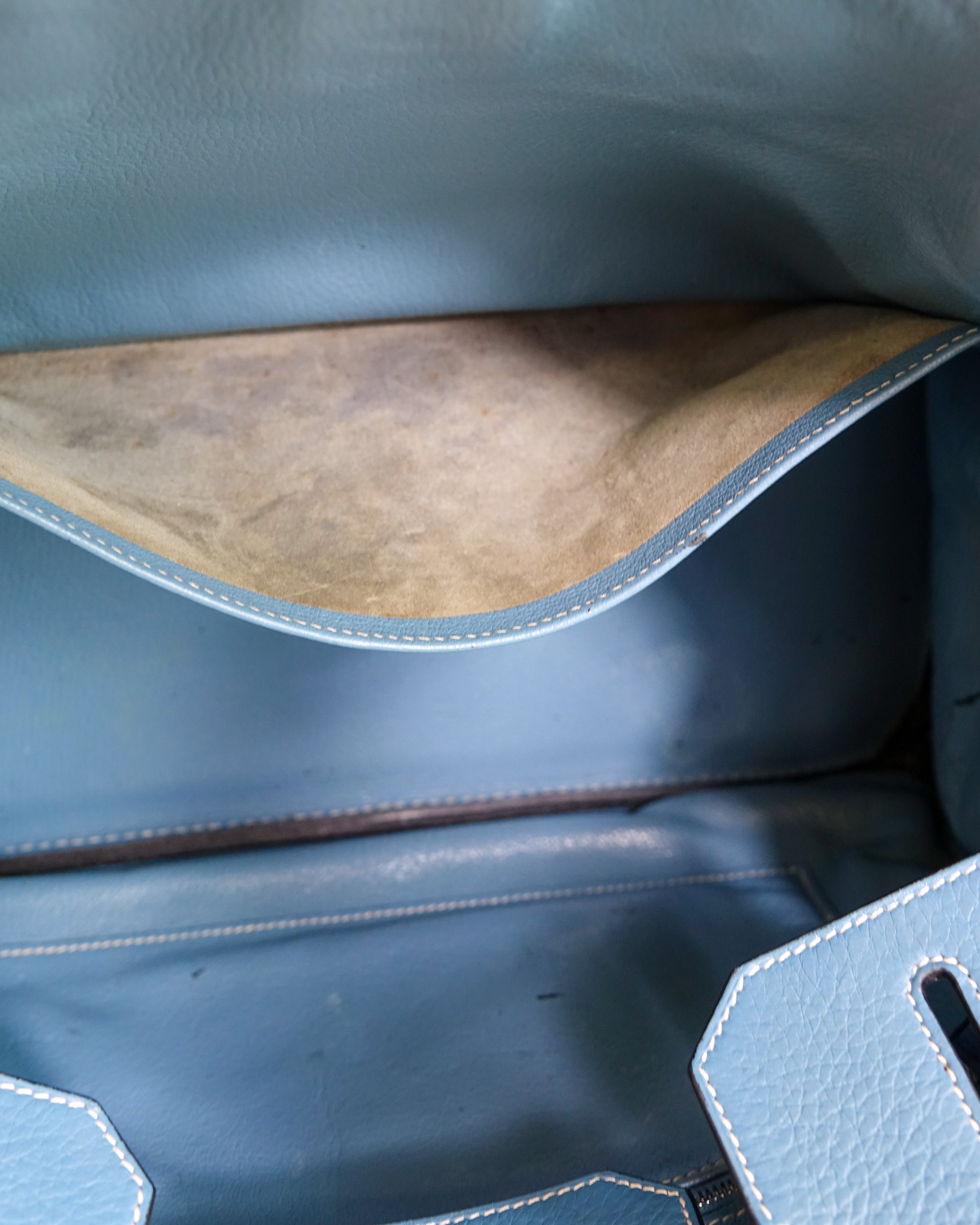 Sac Hermès Birkin 35 en cuir Taurillon Clémence Bleu Jeans Lola Collective