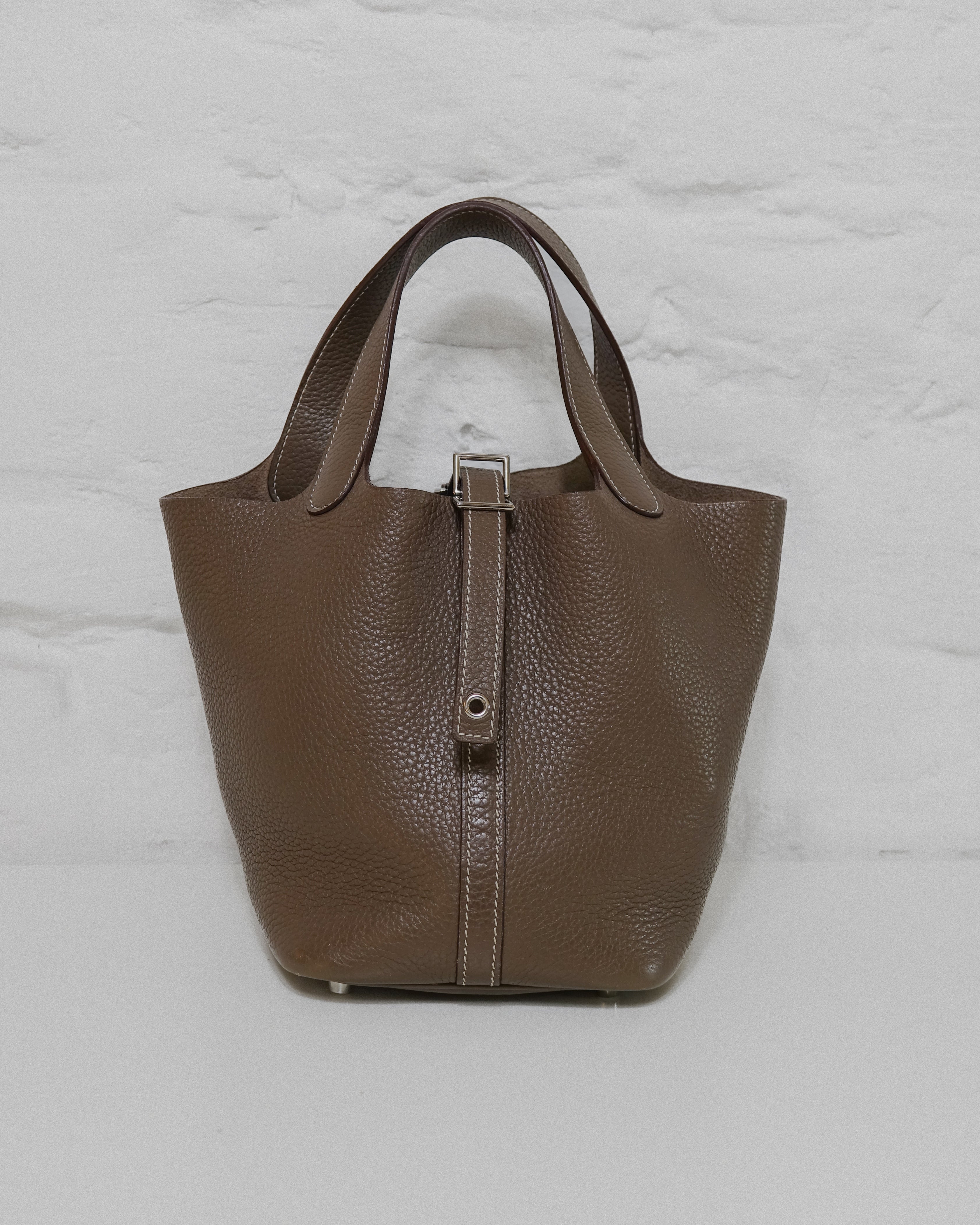 Sac Picotin 18 Taurillon Étoupe Hermès Lola Collective