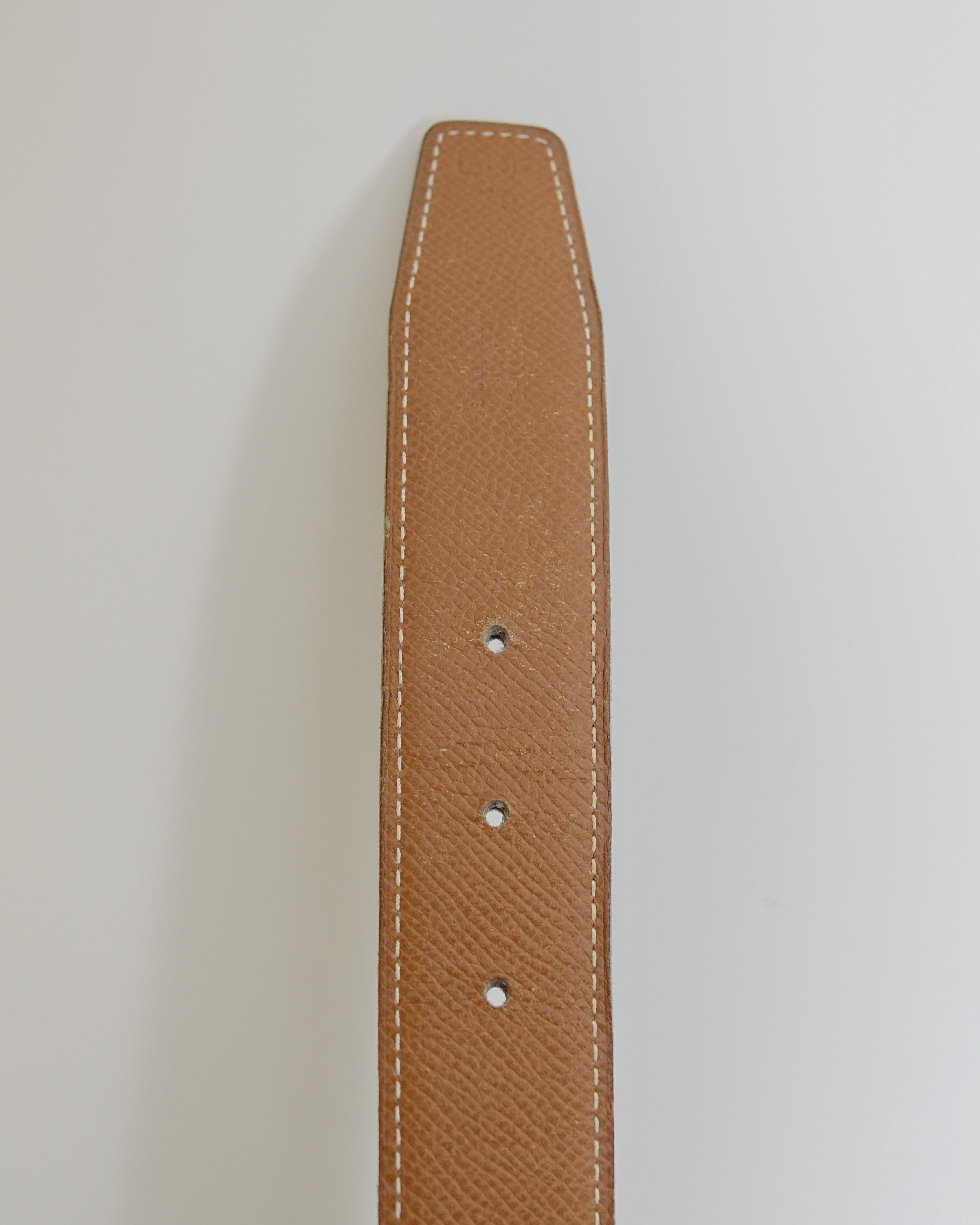 Ceinture Hermès Constance 70 marron avec logo □A Lola Collective