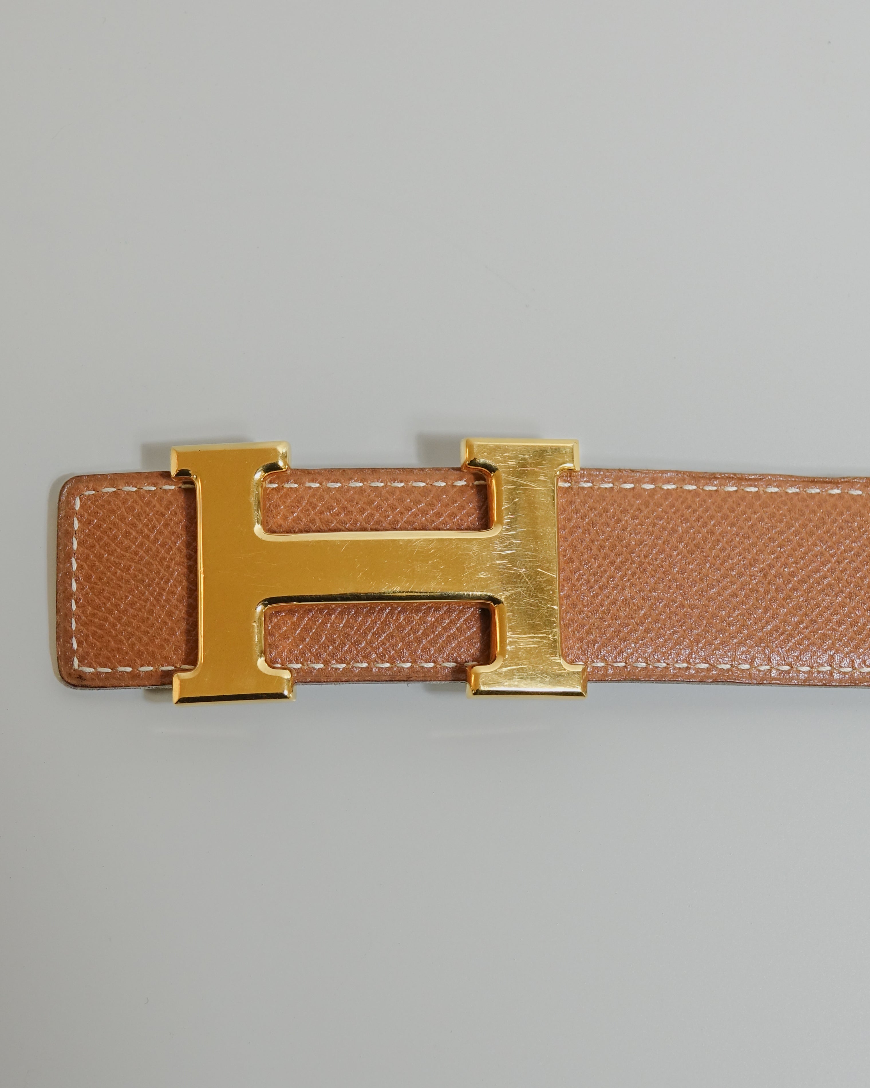 Ceinture Hermès Constance 70 marron avec logo □A Lola Collective