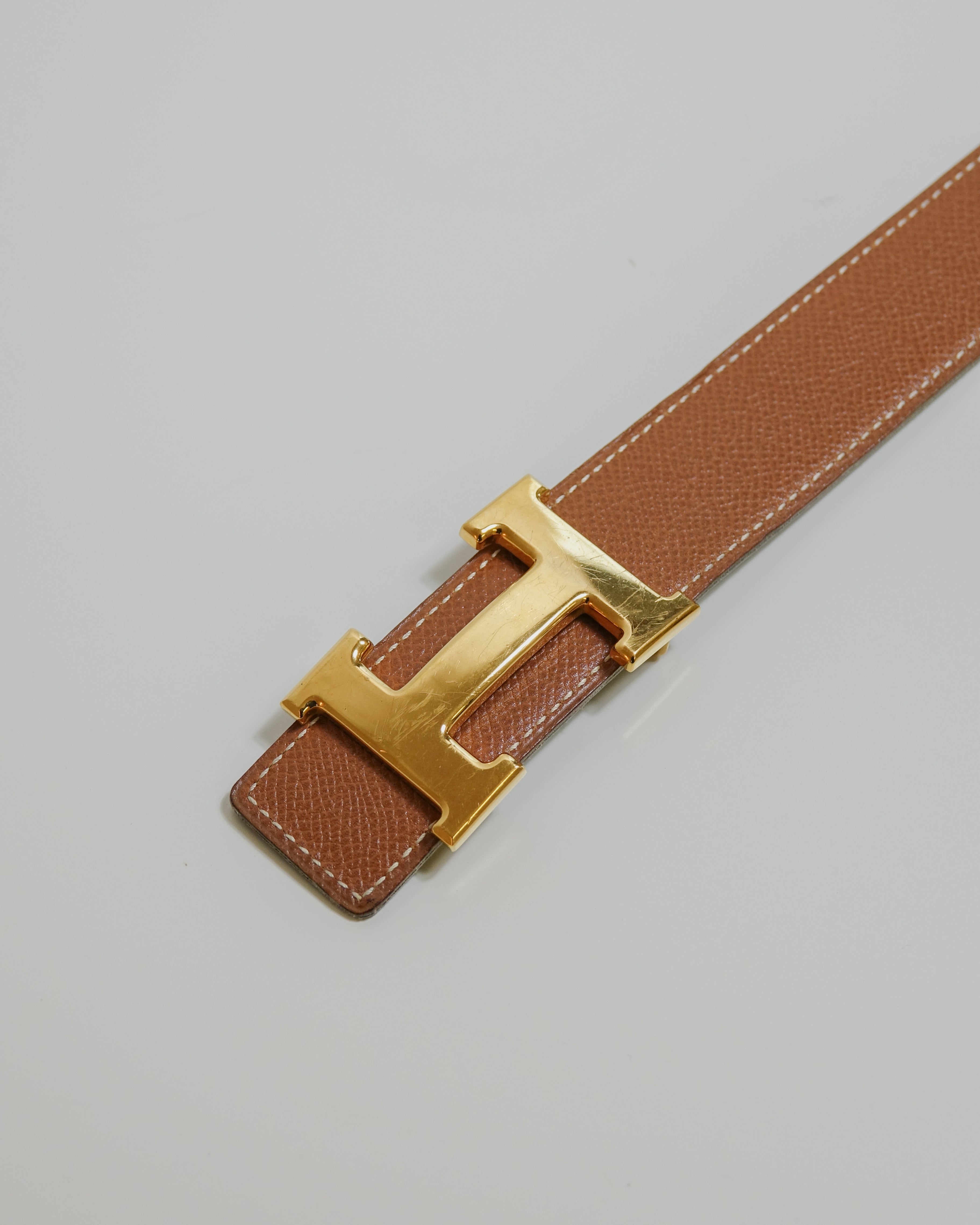 Ceinture Hermès Constance 70 marron avec logo □A Lola Collective