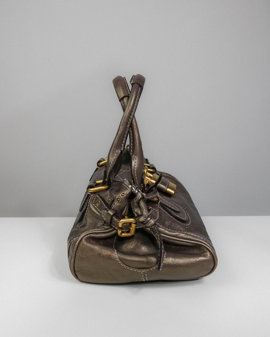 Sac Paddington Large Marron & Doré – Chloé Lola Collective