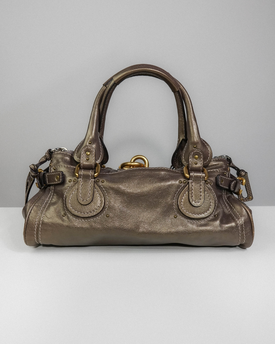 Sac Paddington Large Marron & Doré – Chloé Lola Collective