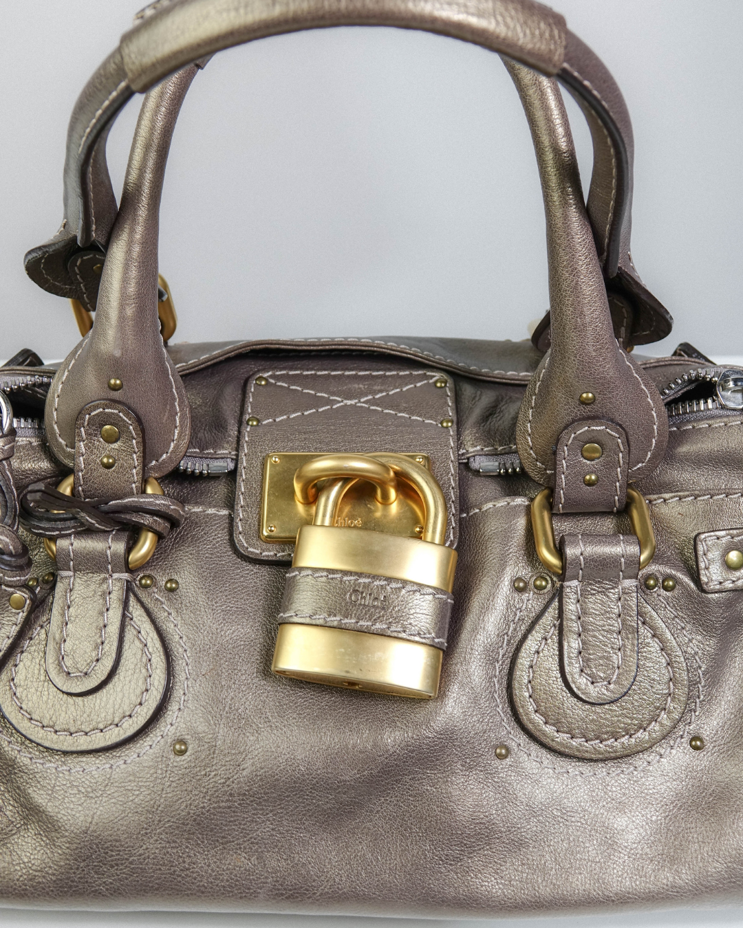 Sac Paddington Large Marron & Doré – Chloé Lola Collective