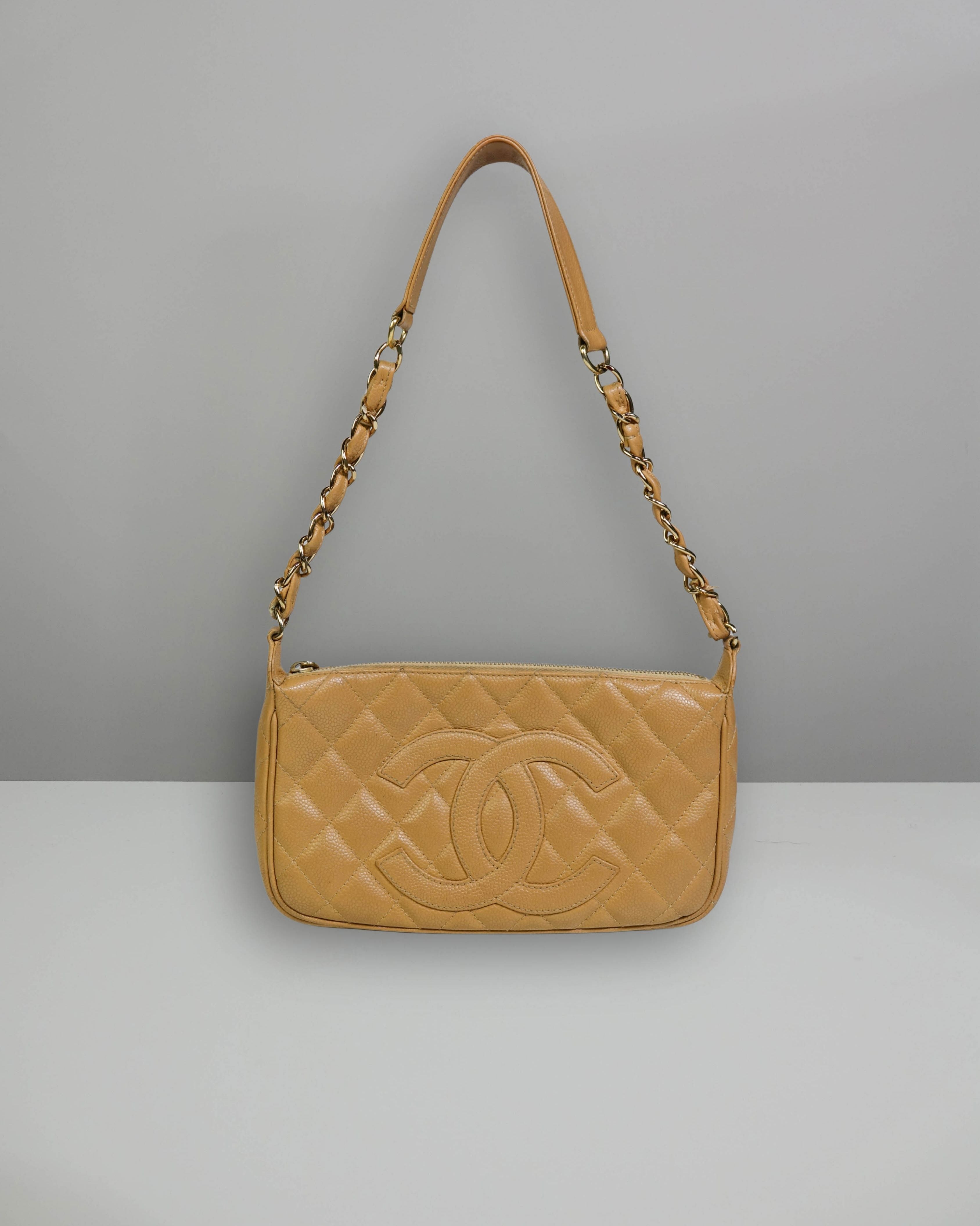 Chanel Sac Épaule Cuir Caviar – Beige Lola Collective
