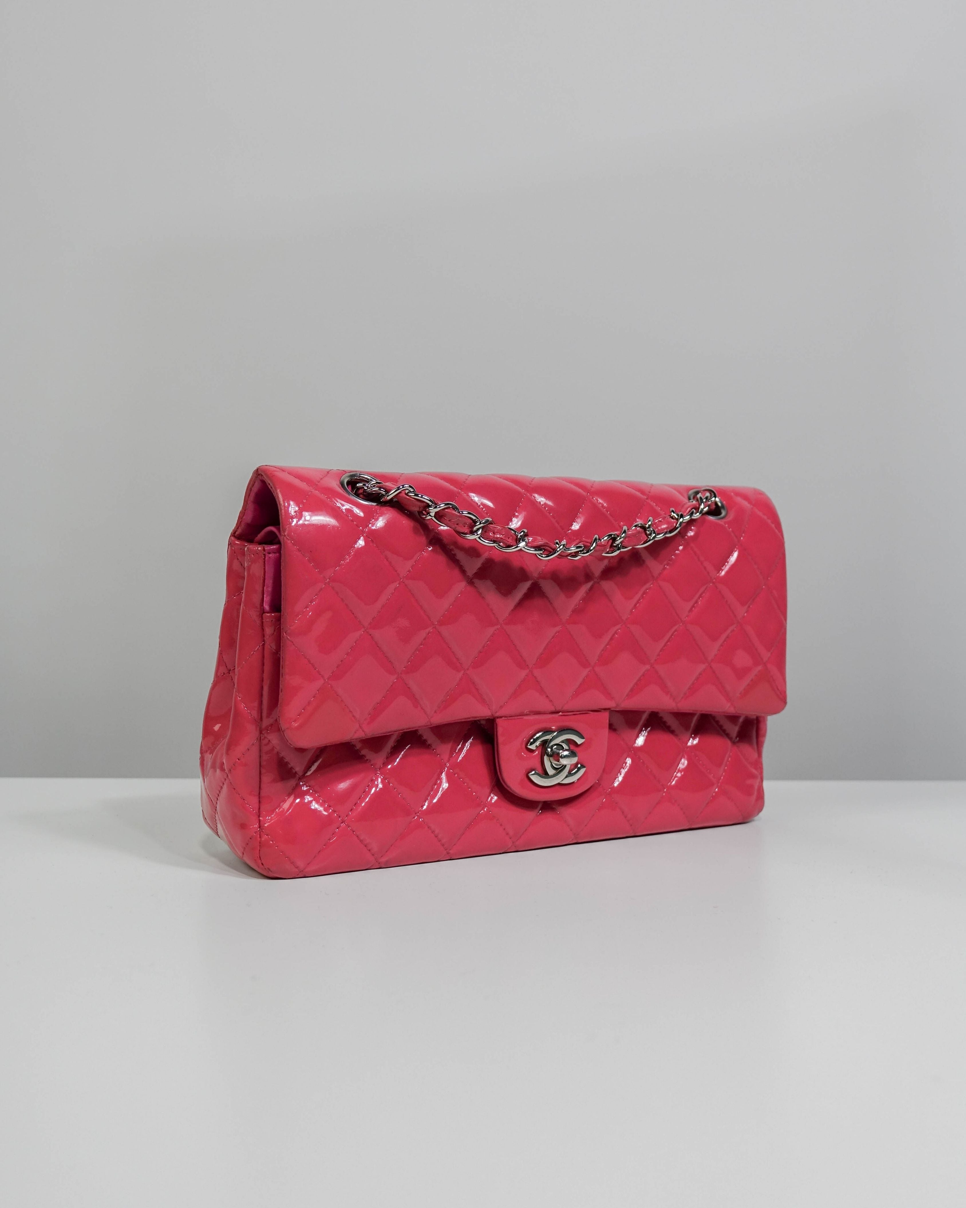 Sac 11.12 Chanel cuir vernis - rose Lola Collective
