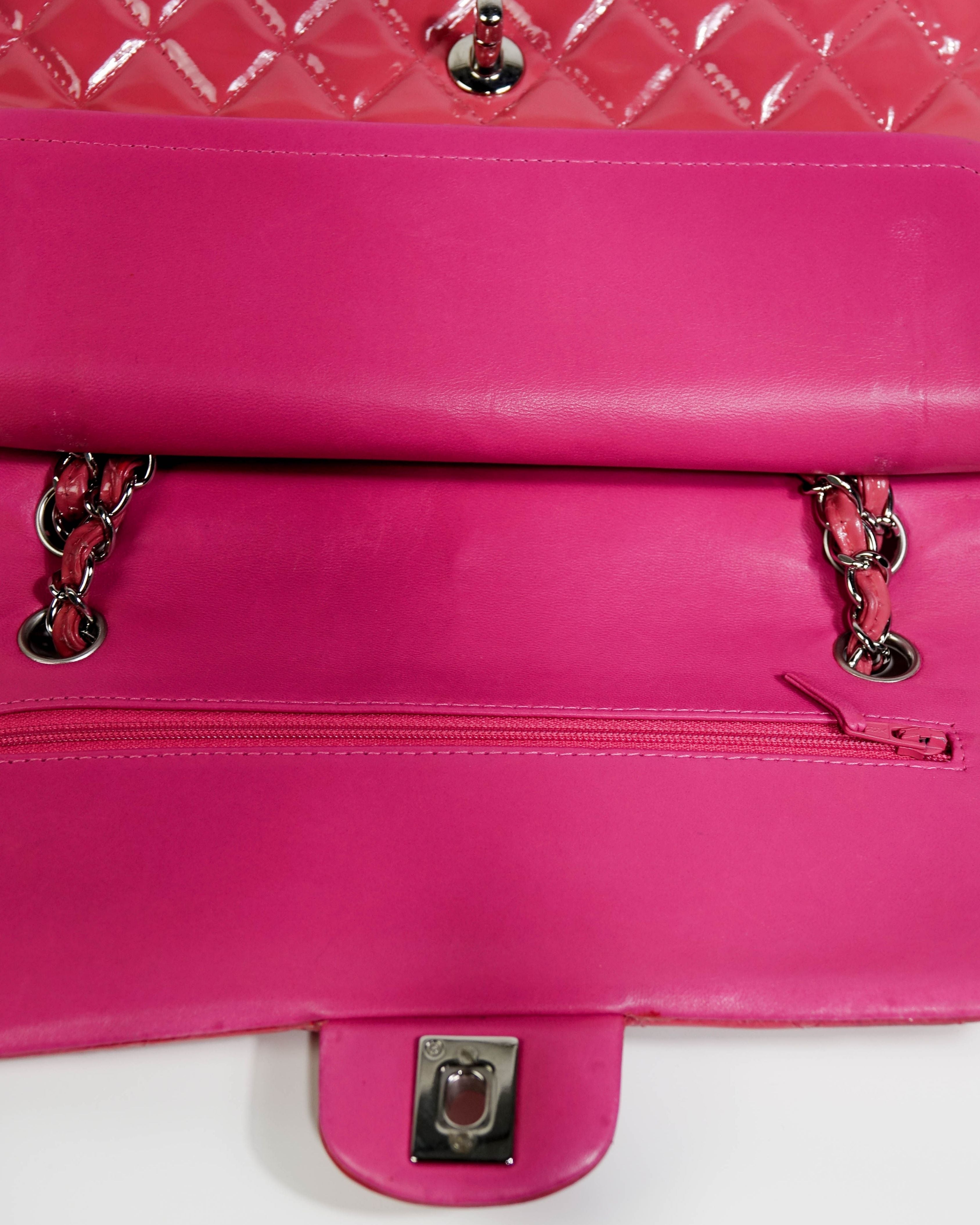 Sac 11.12 Chanel cuir vernis - rose Lola Collective