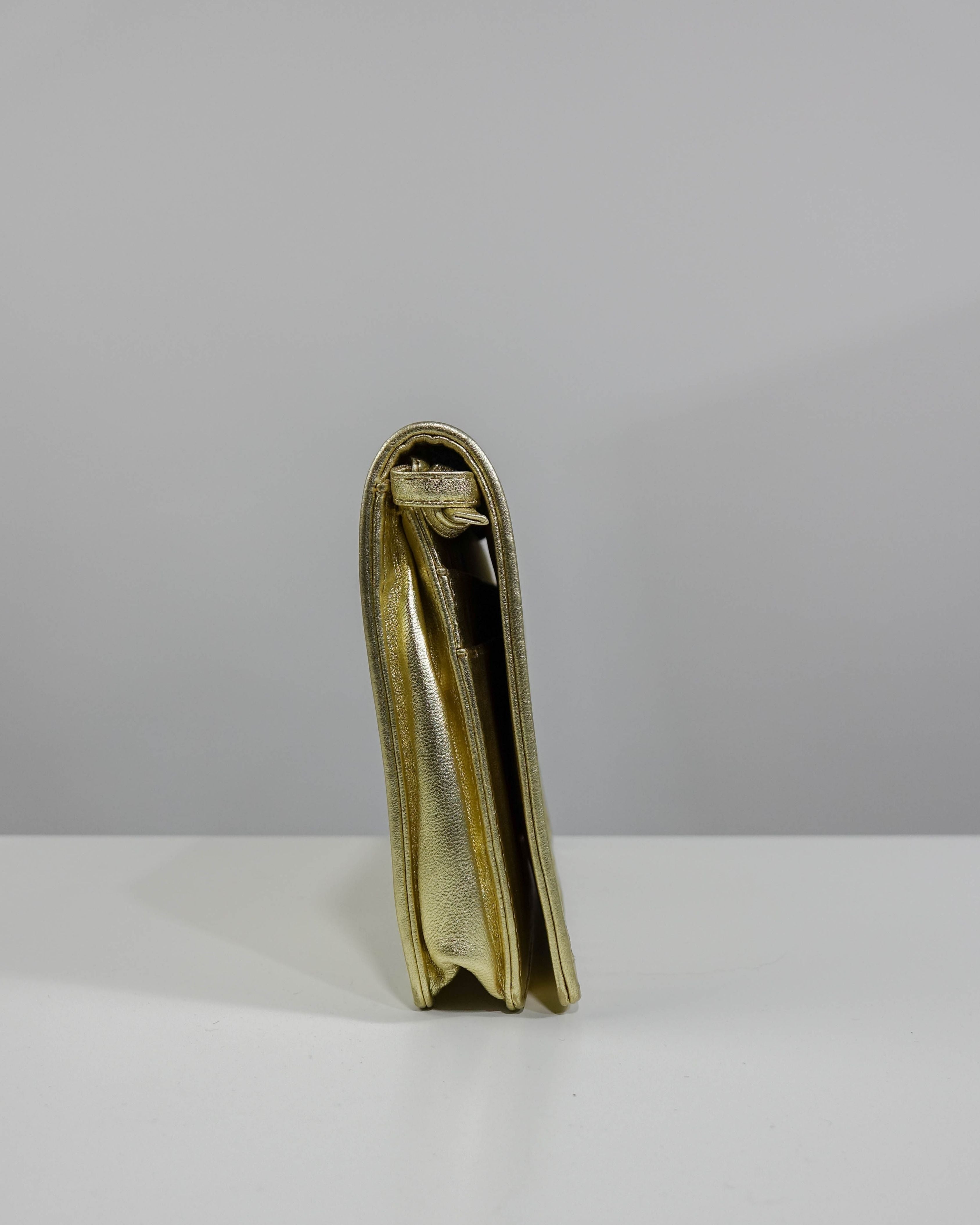 Sac pochette Bottega Veneta cuir intrecciato - or Lola Collective