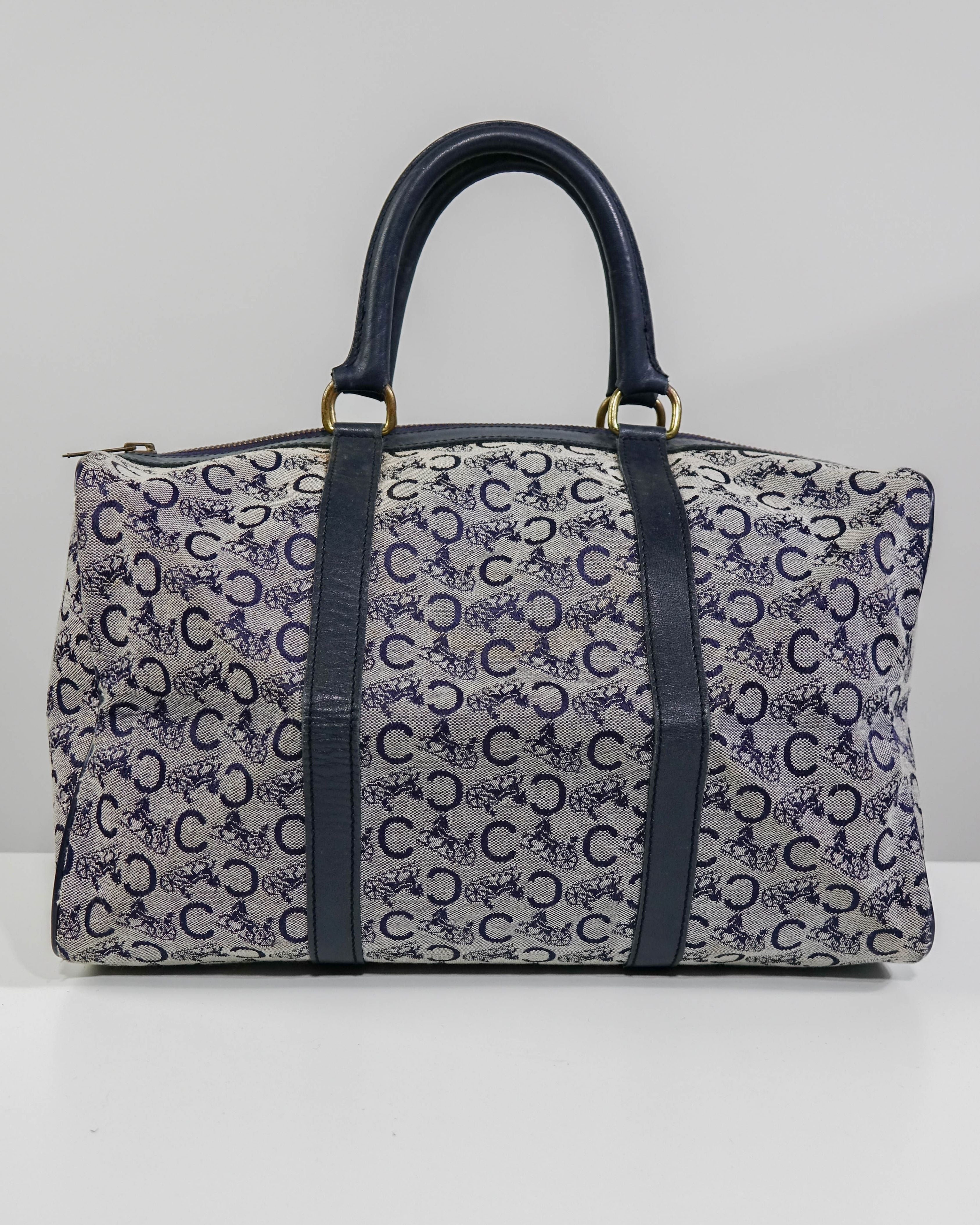 Sac Boston Céline en toile bleu C macadam Lola Collective
