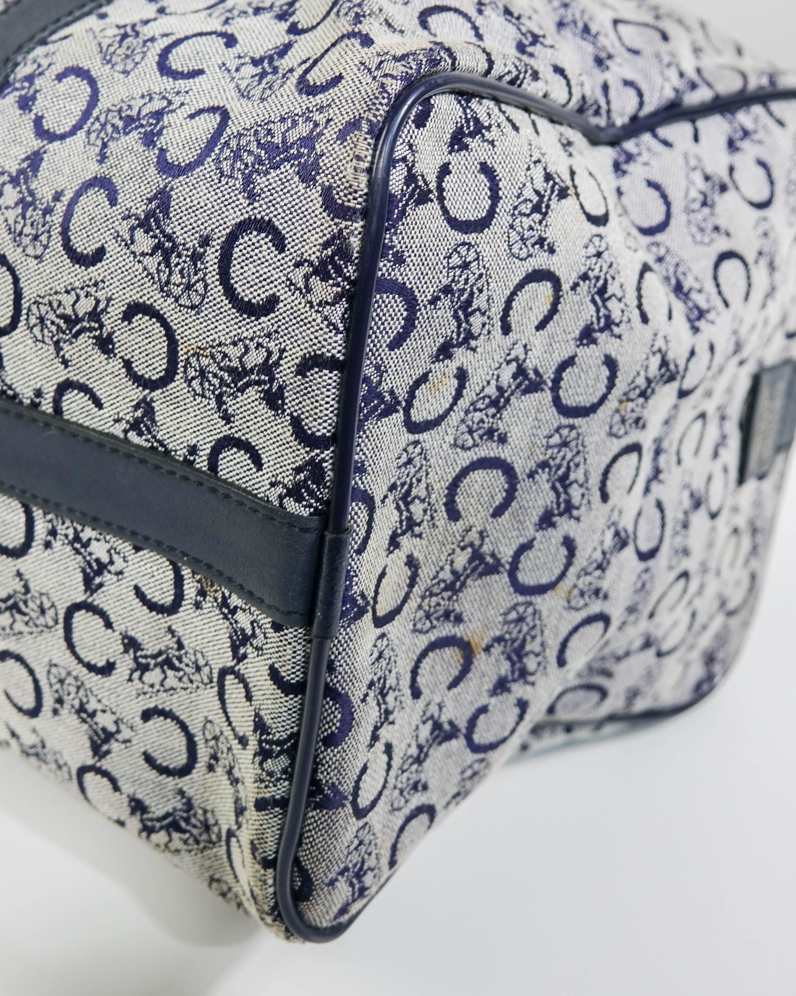 Sac Boston Céline en toile bleu C macadam Lola Collective