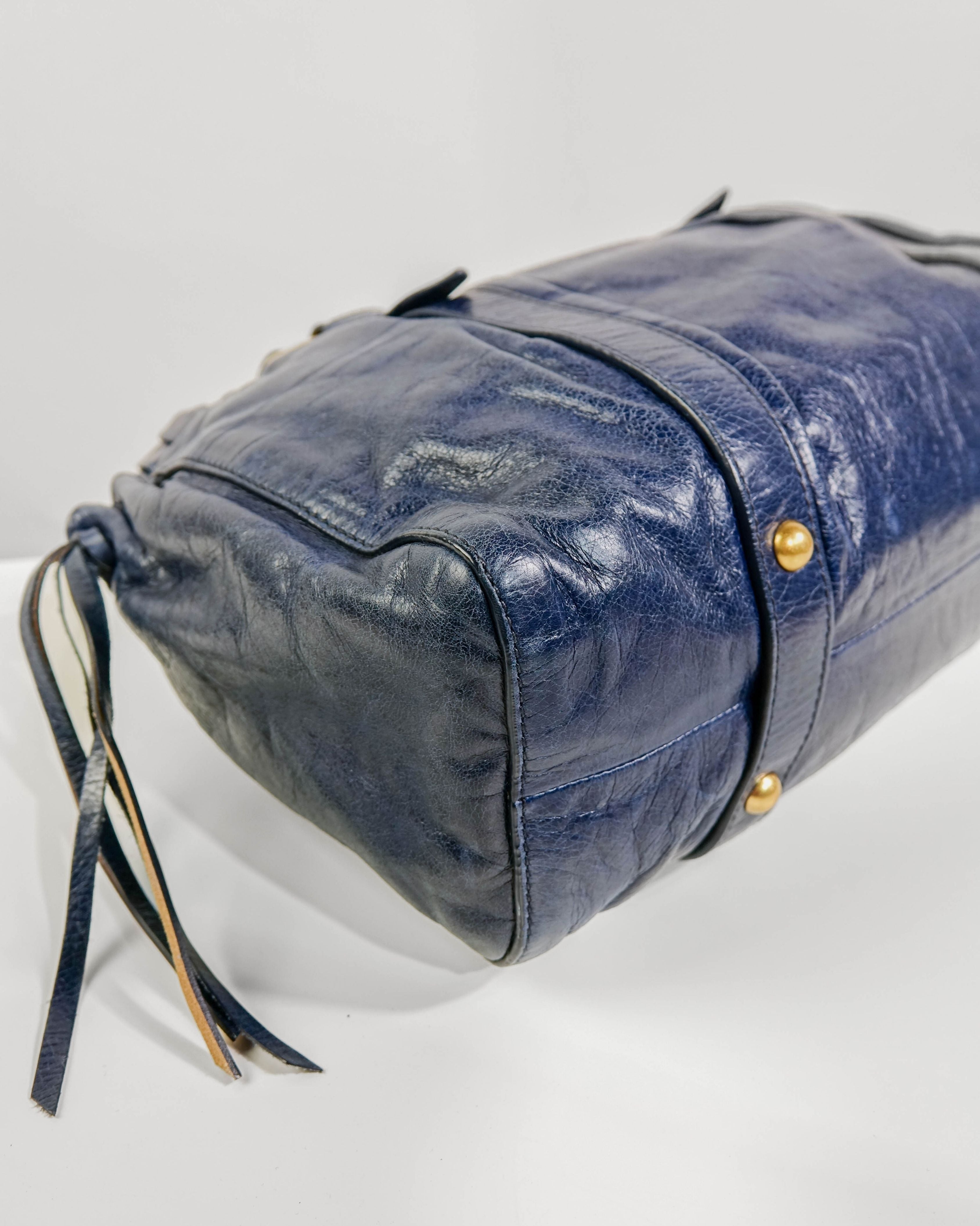 Sac 2way Miu Miu - bleu et gold Lola Collective