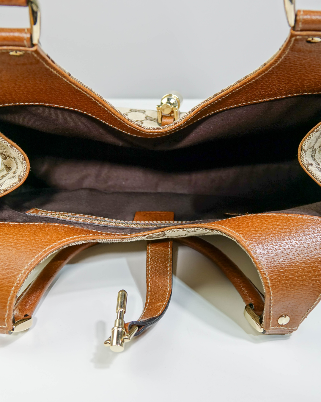 Sac New Jackie GG Canvas Beige & Doré – Gucci Lola Collective