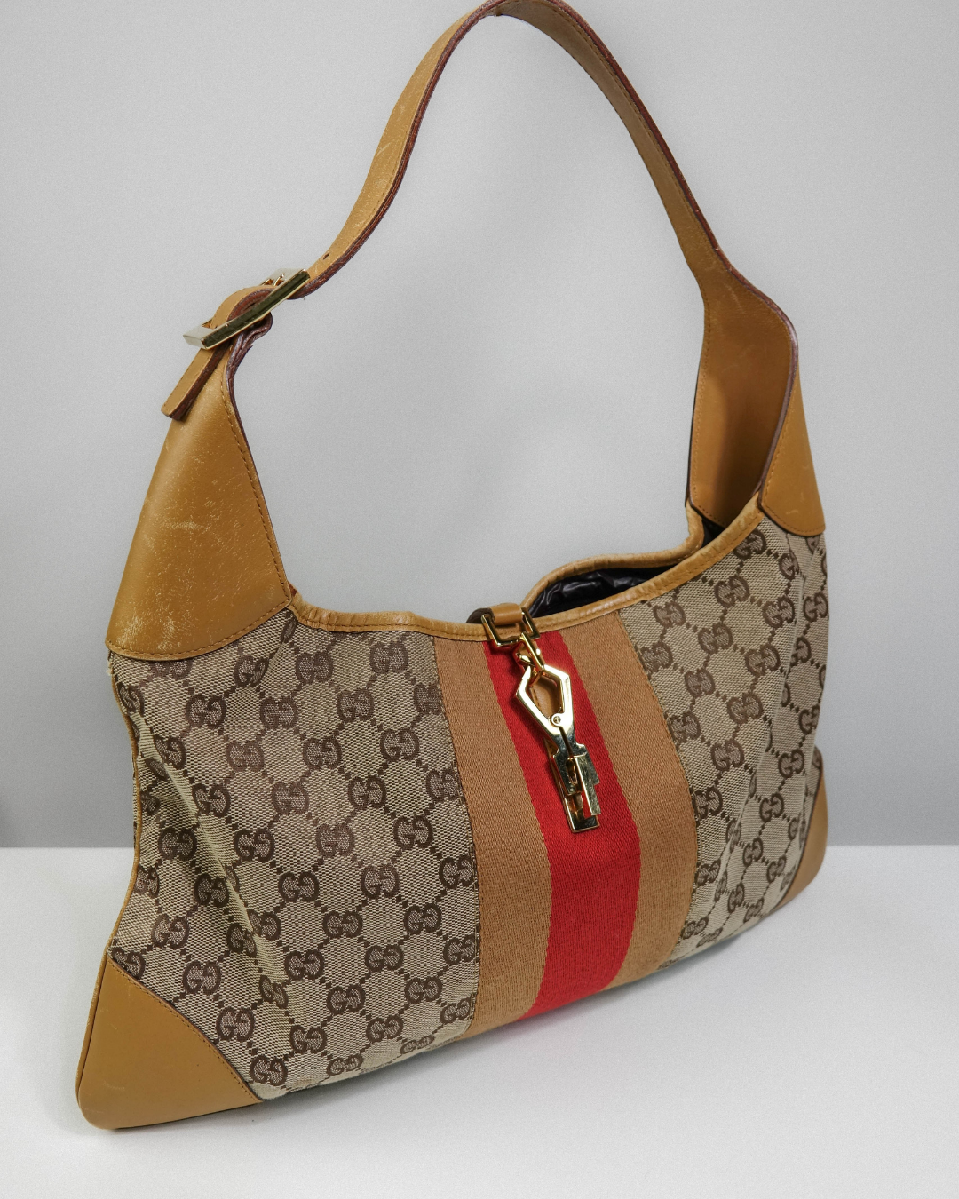 Sac Jackie Sherry Line GG Canvas Beige & Doré – Gucci Lola Collective