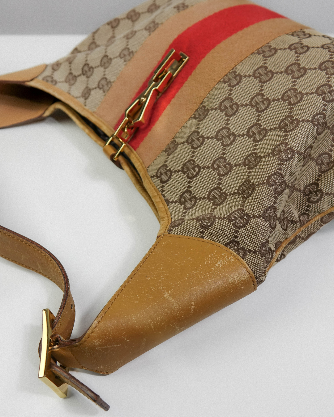 Sac Jackie Sherry Line GG Canvas Beige & Doré – Gucci Lola Collective