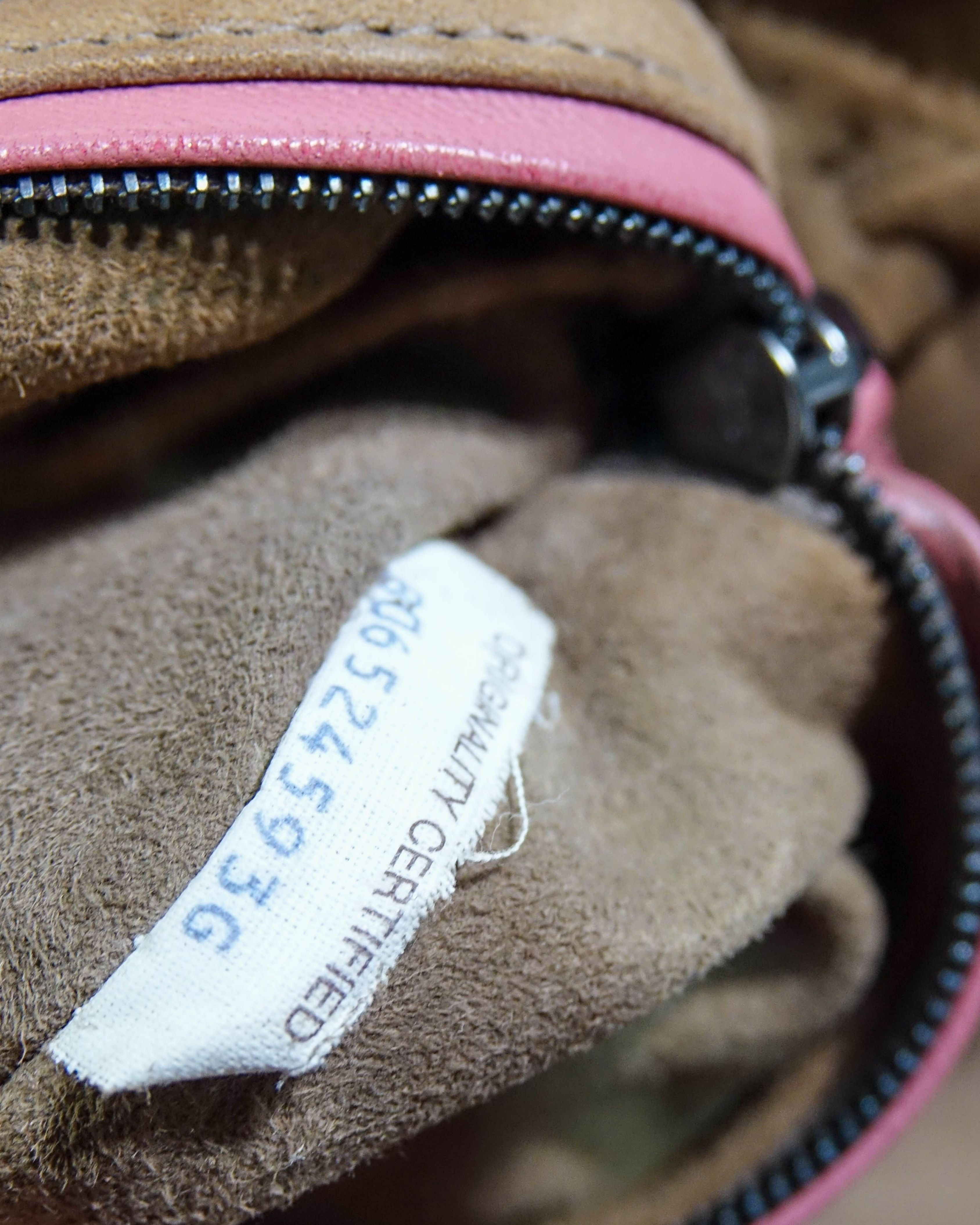 Sac Nodini Bottega Veneta en cuir Intrecciato - rose Lola Collective