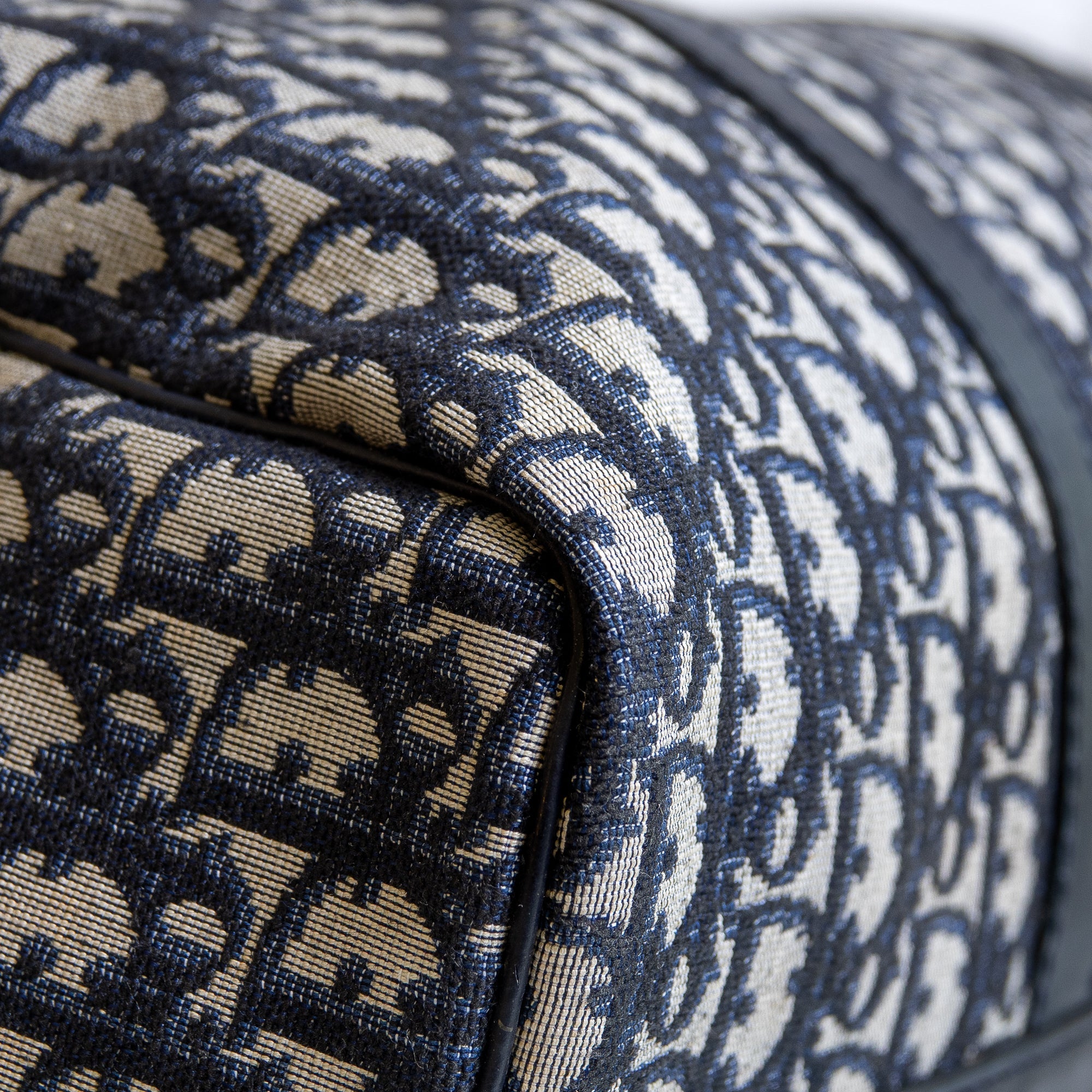 Dior Boston 40 toile Trotter navy et cuir Lola Collective