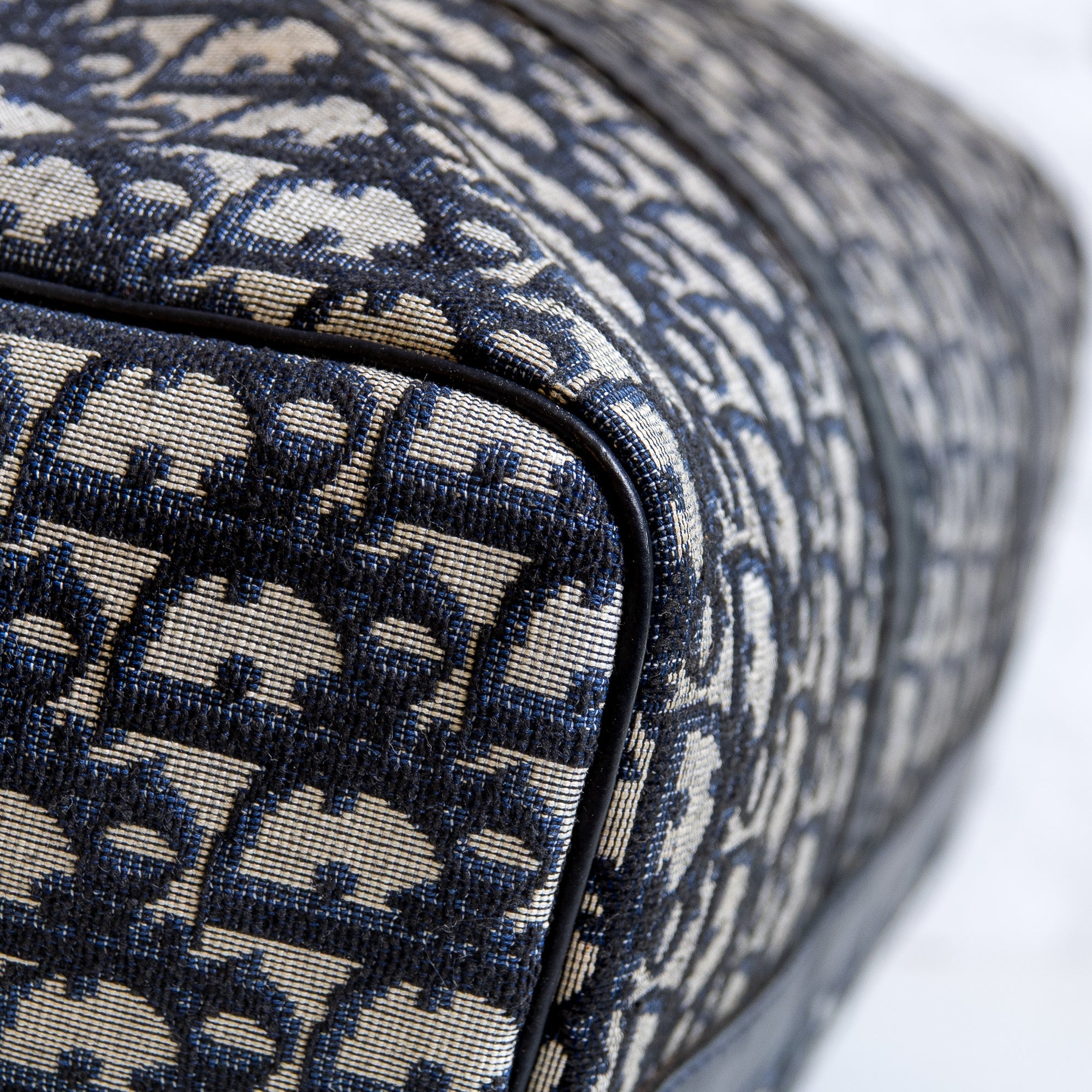 Dior Boston 40 toile Trotter navy et cuir Lola Collective