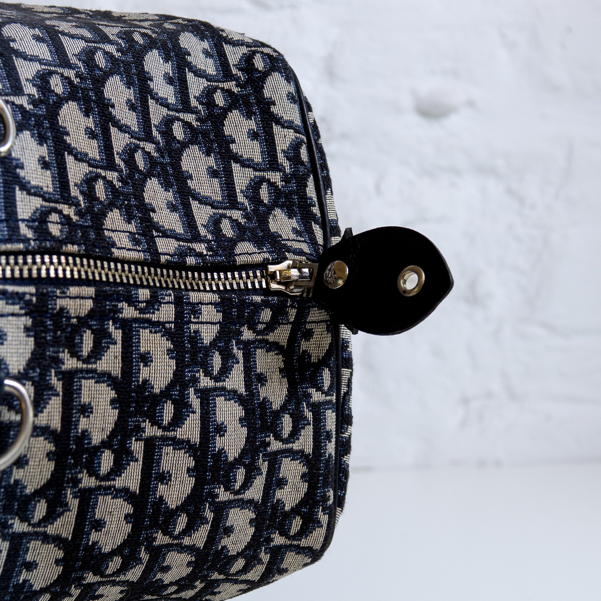 Dior Boston 40 toile Trotter navy et cuir Lola Collective