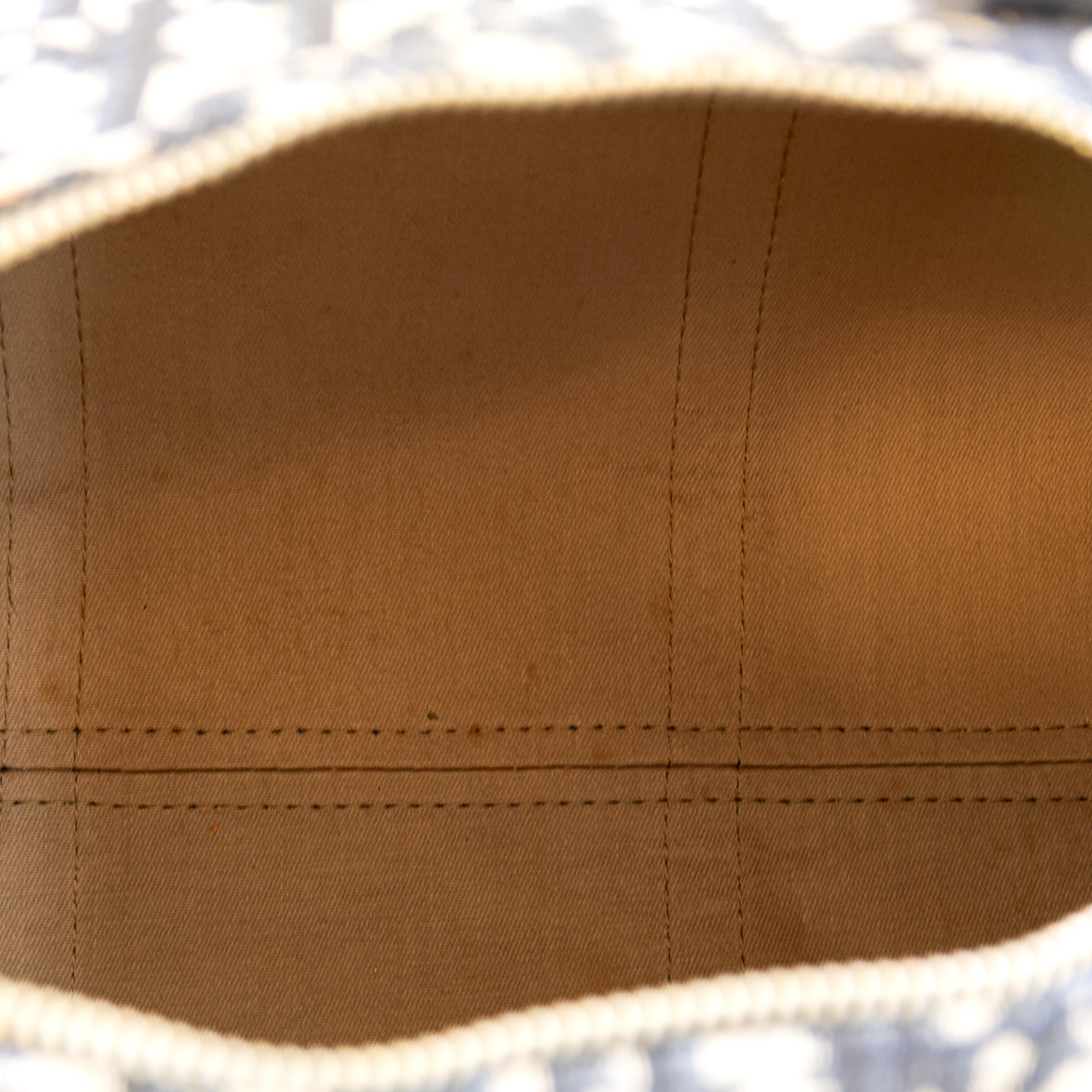 Dior Boston 40 toile Trotter navy et cuir Lola Collective