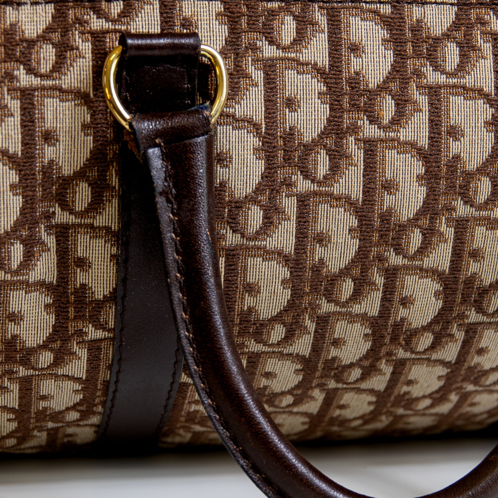 Dior Boston 40 toile Trotter marron et cuir Lola Collective