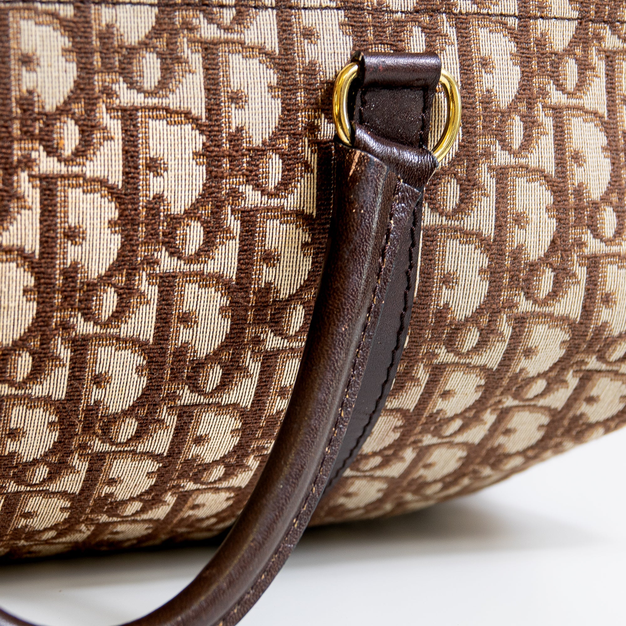 Dior Boston 40 toile Trotter marron et cuir Lola Collective